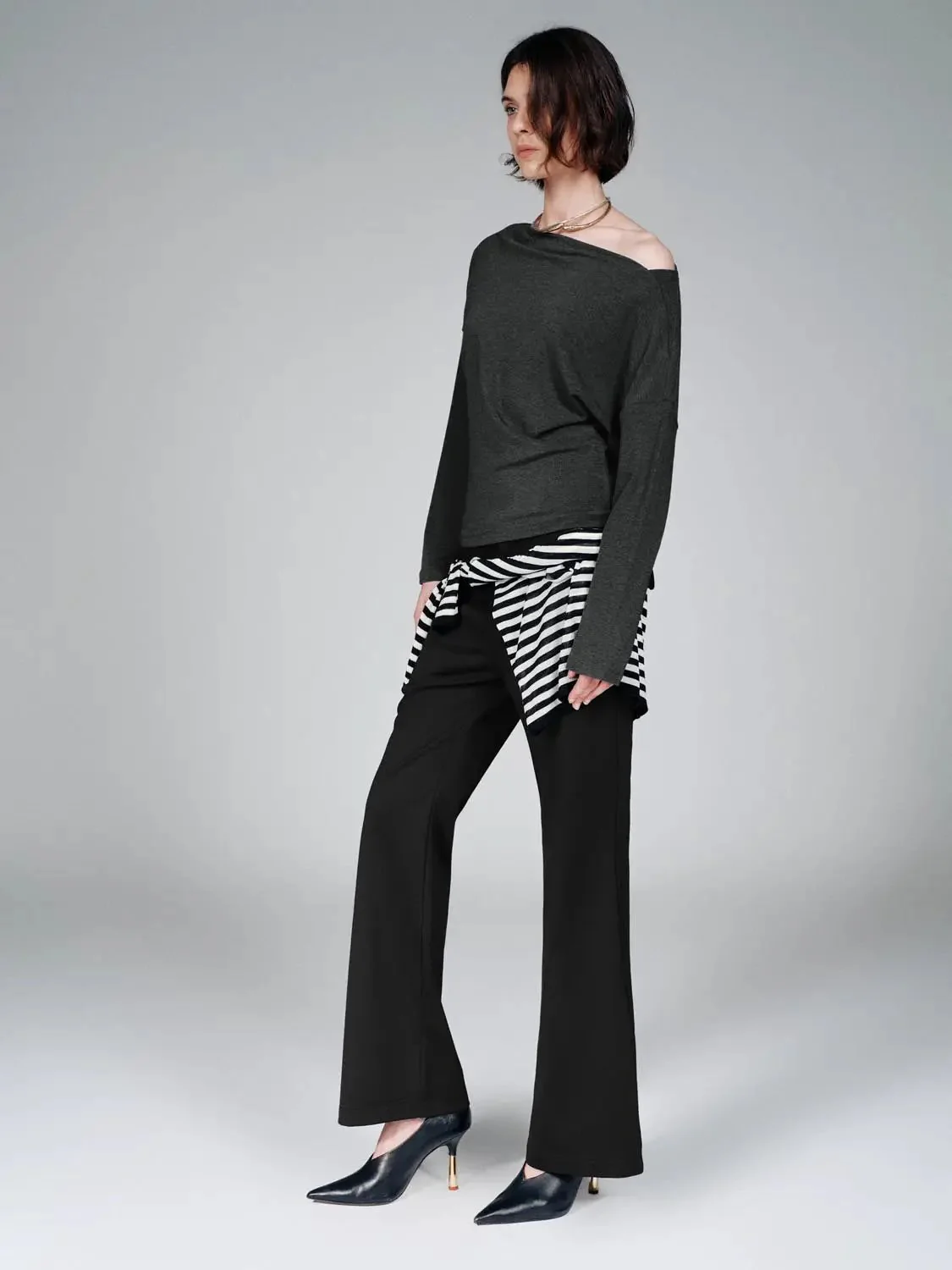 Pull On Tailored Flare Leg Pants