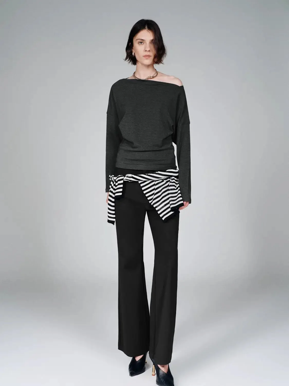 Pull On Tailored Flare Leg Pants