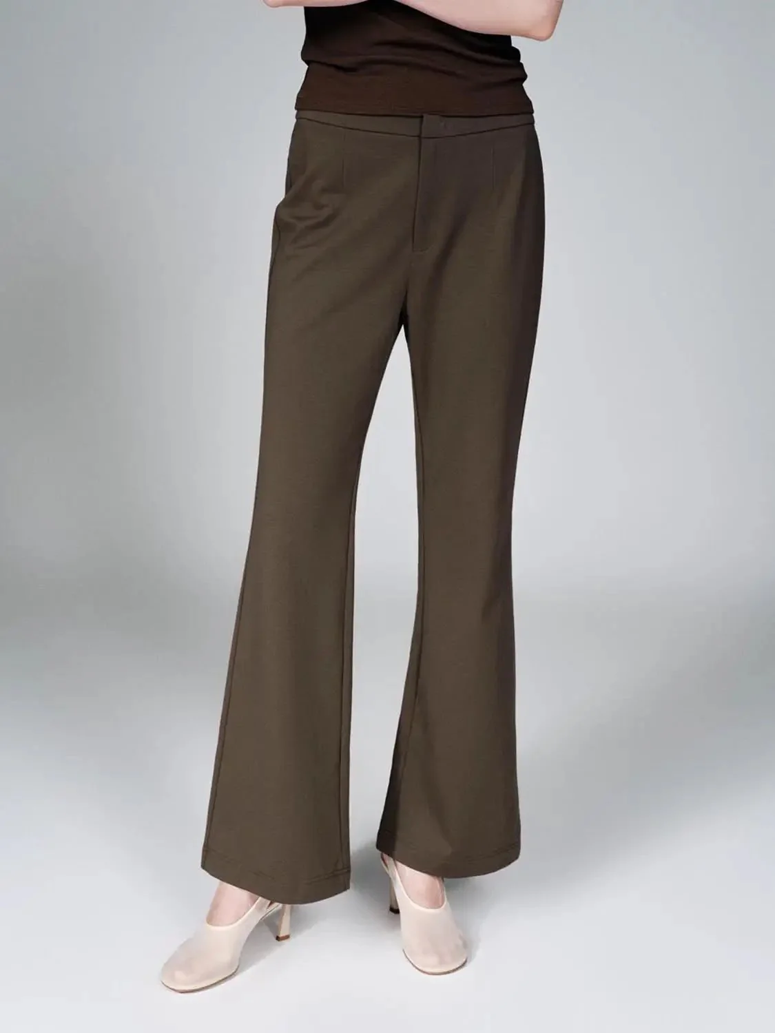 Pull On Tailored Flare Leg Pants