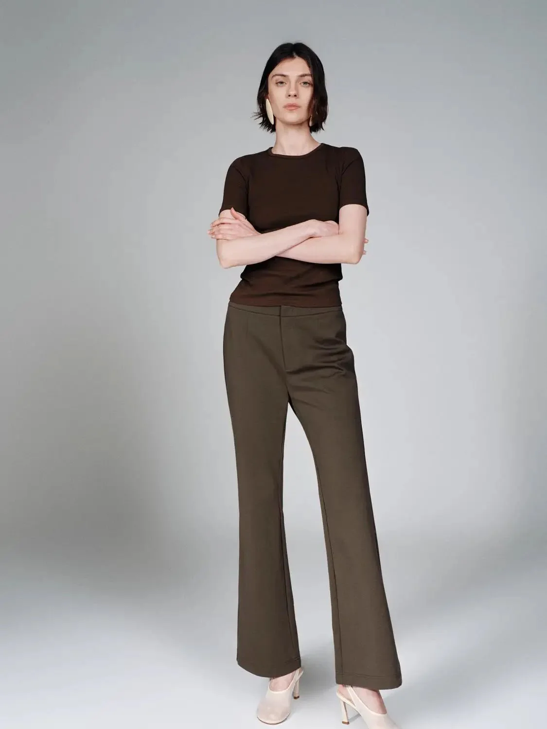 Pull On Tailored Flare Leg Pants