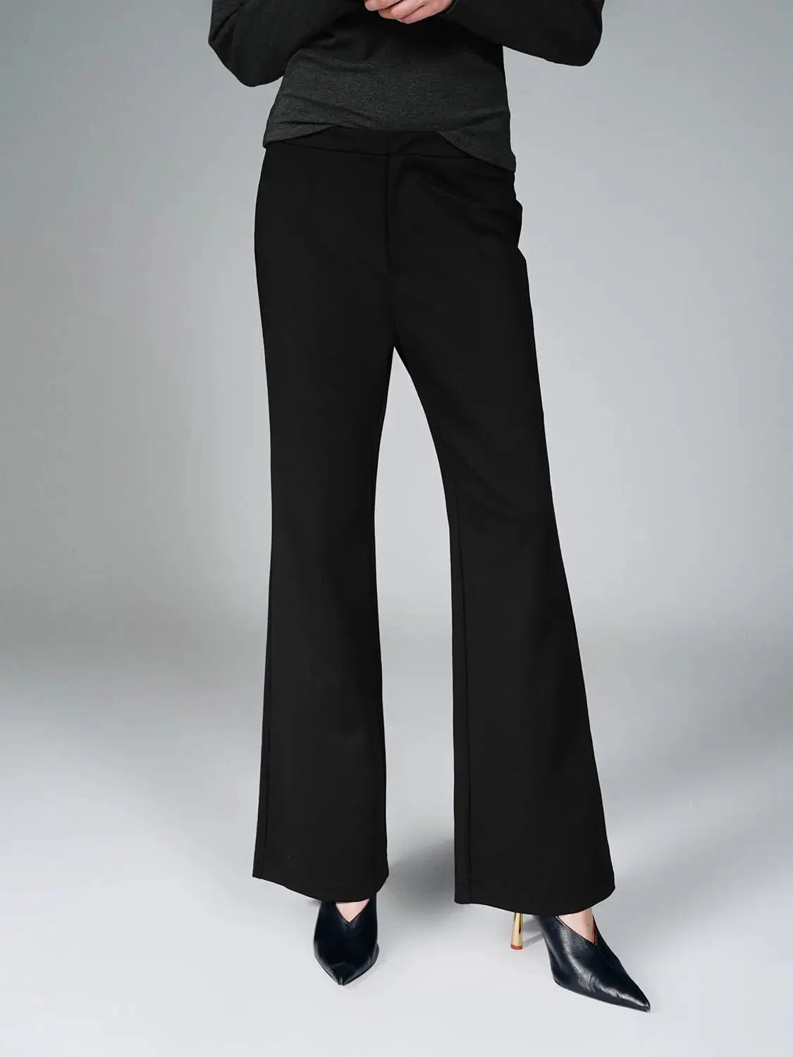 Pull On Tailored Flare Leg Pants