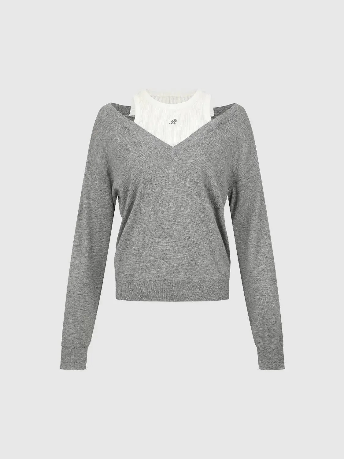 23276-wool-blend-soft-knit-v-neck-overlay-t-shirts-7.webp Wool Blend Soft Knit V Neck Overlay T Shirts