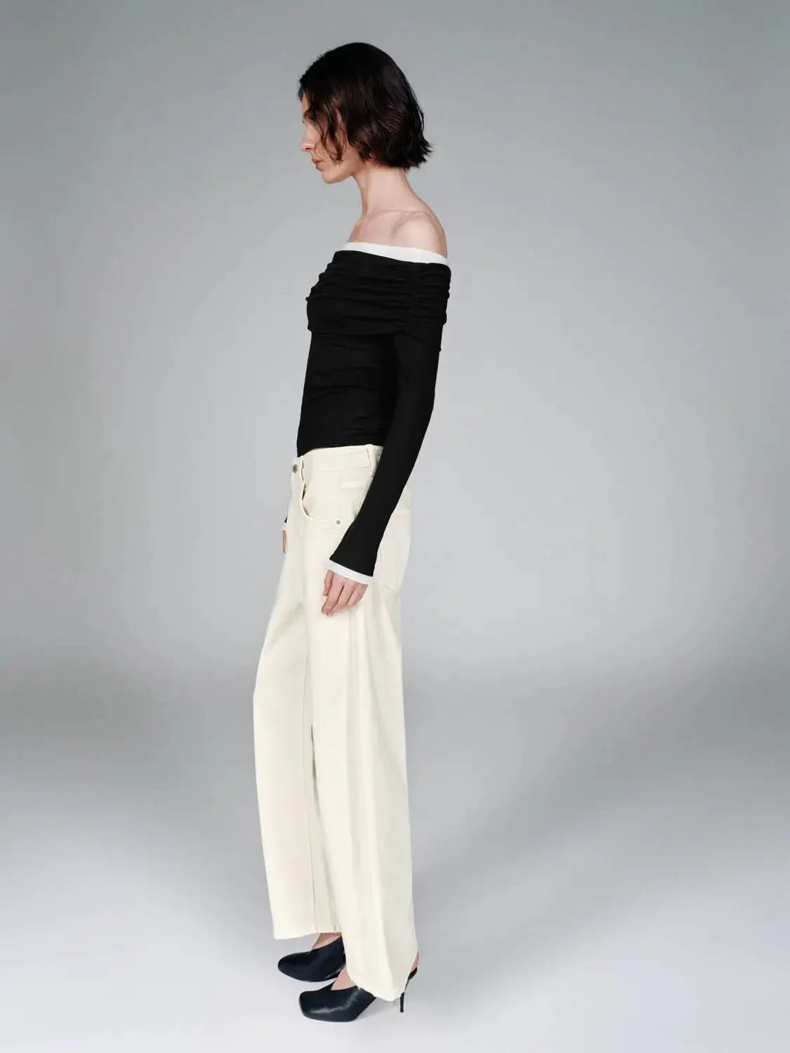 23303-lyocell-wool-blend-off-shoulder-ruched-top-5.webp Lyocell Wool Blend Off Shoulder Ruched Top