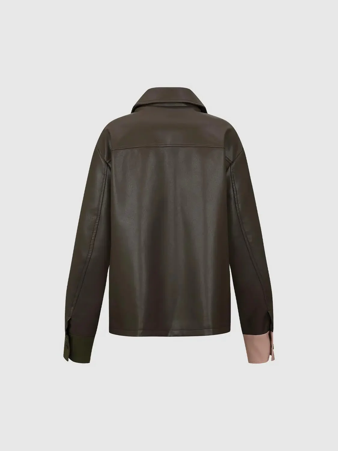 Button Up Contrast Spliced Jackets