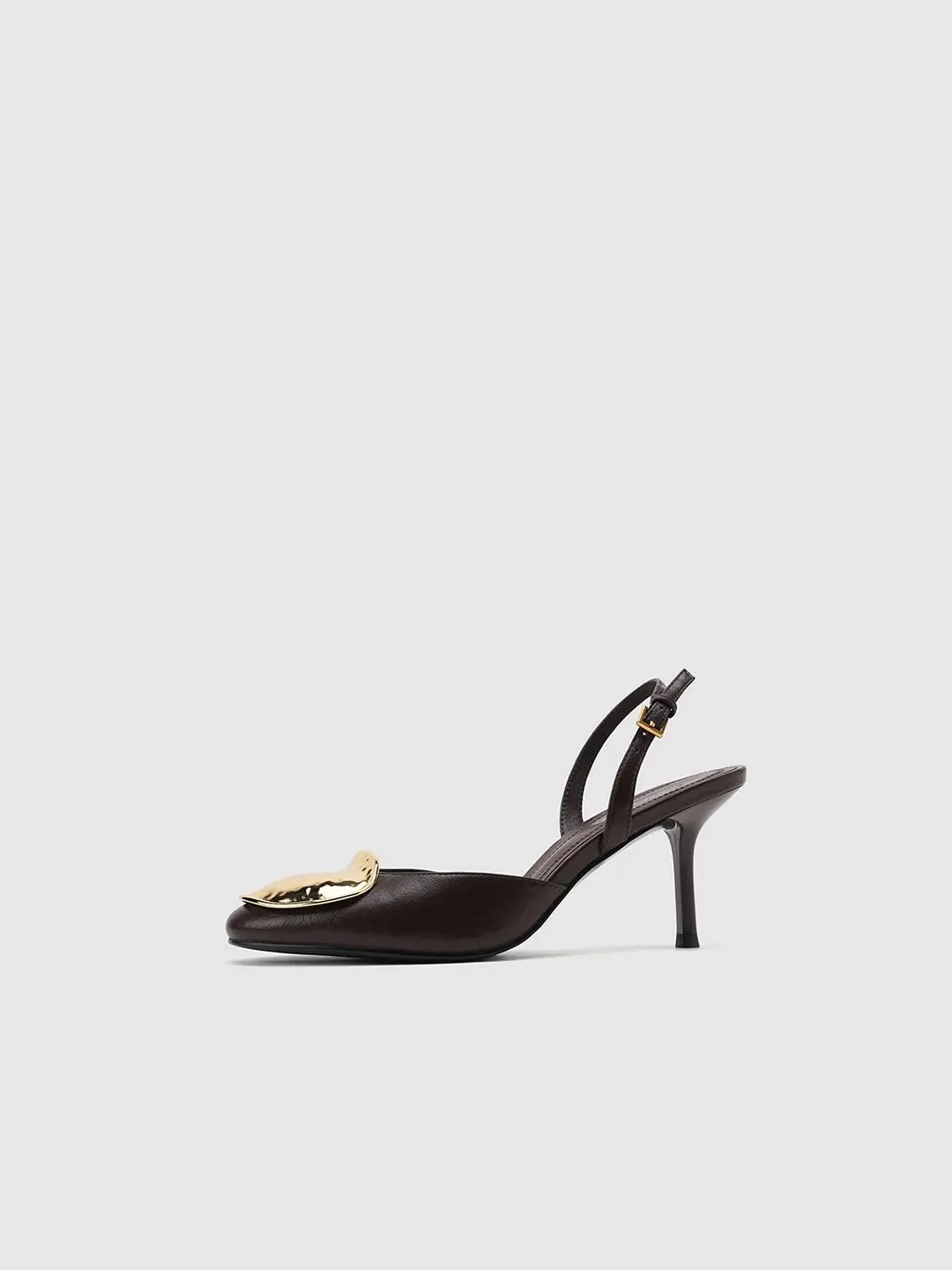 Hardware Pointed Heeled Slingbacks