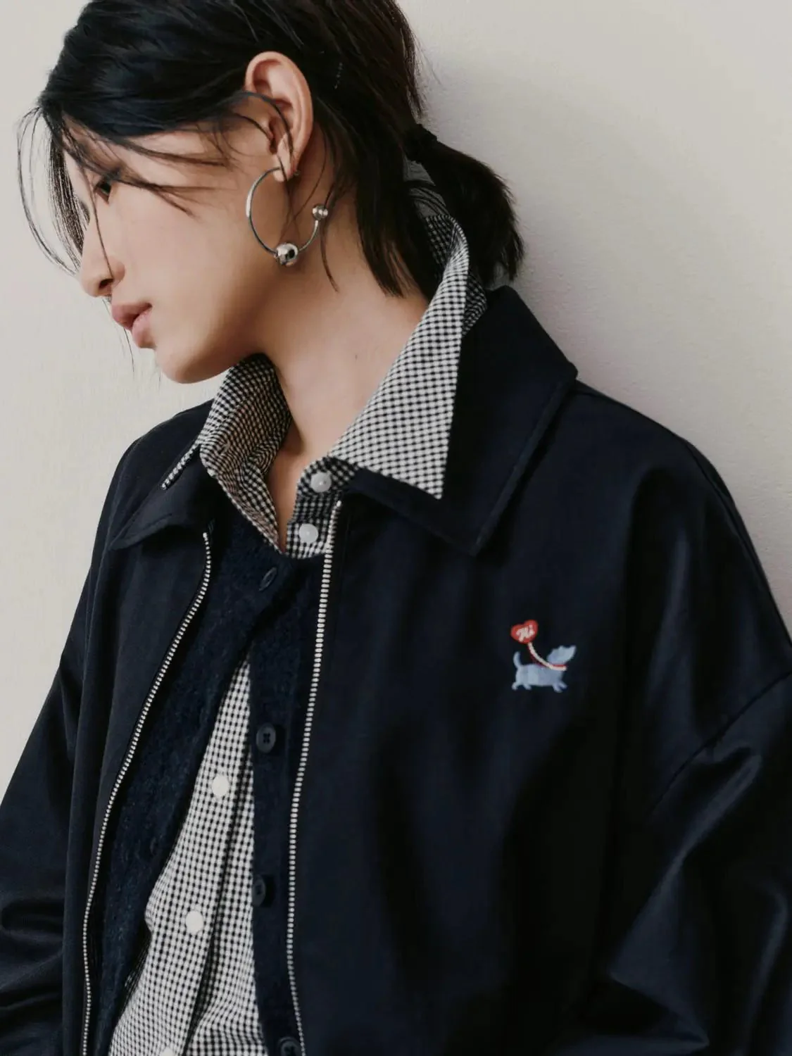 Embroidered Zip Up Jackets