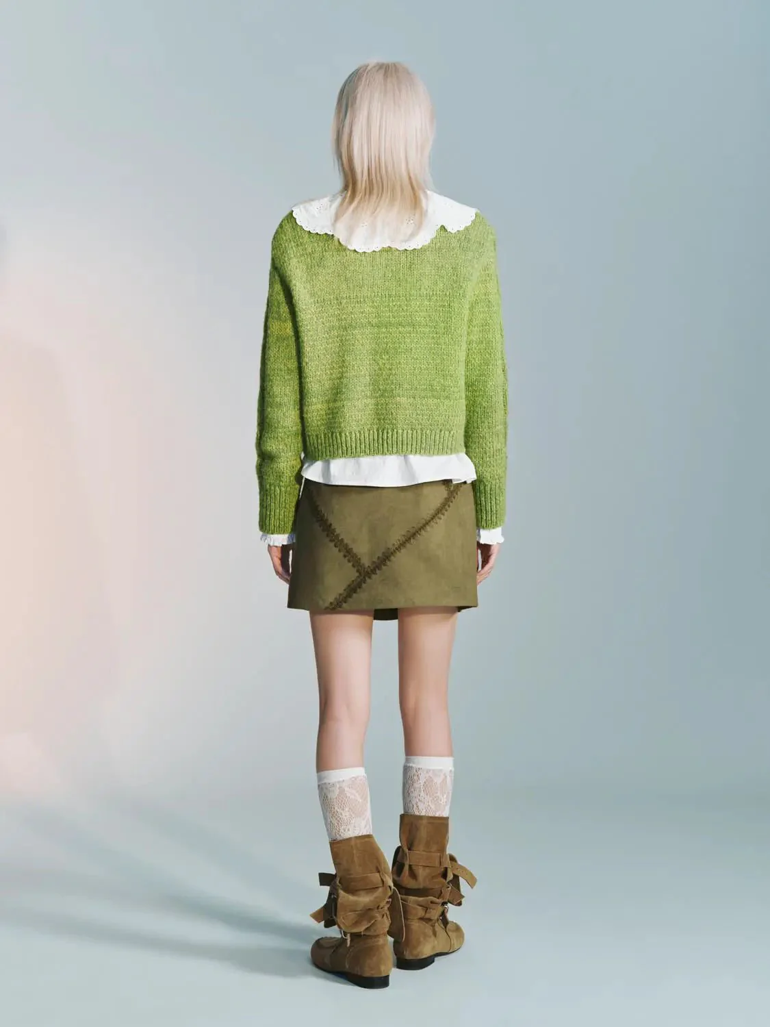 Crew Neck Cable Knitted Cardigans
