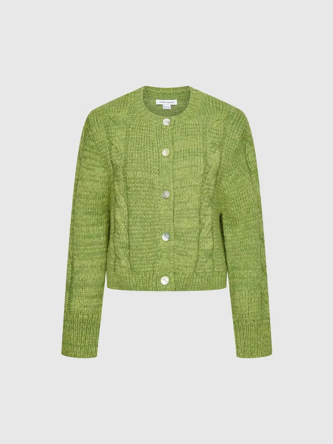 Crew Neck Cable Knitted Cardigans