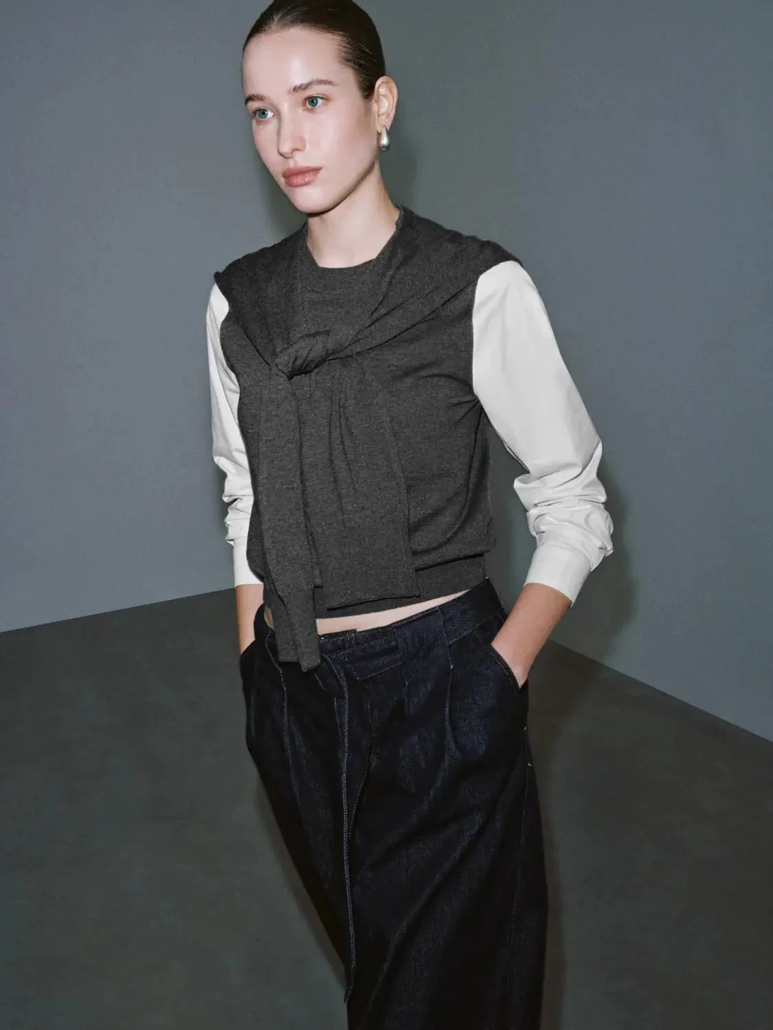 23414-contrast-knit-with-scarf-detail-long-sleeve-top-2.webp Contrast Knit With Scarf Detail Long Sleeve Top