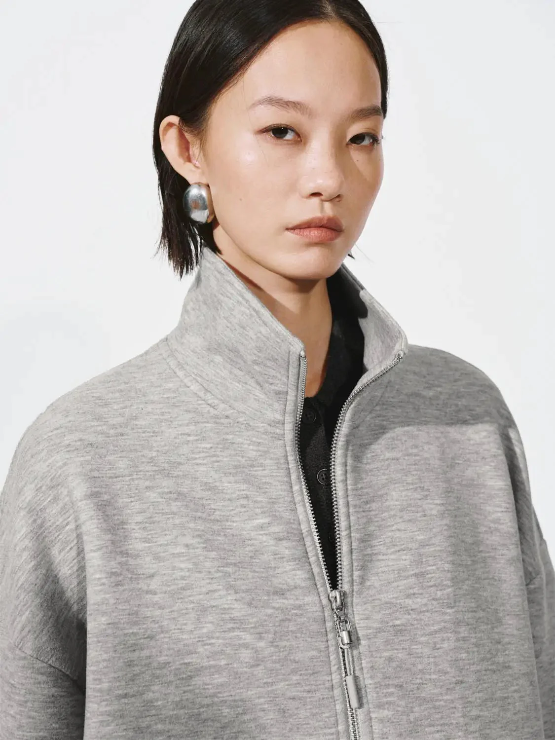 Mock Neck Seamed Jackets