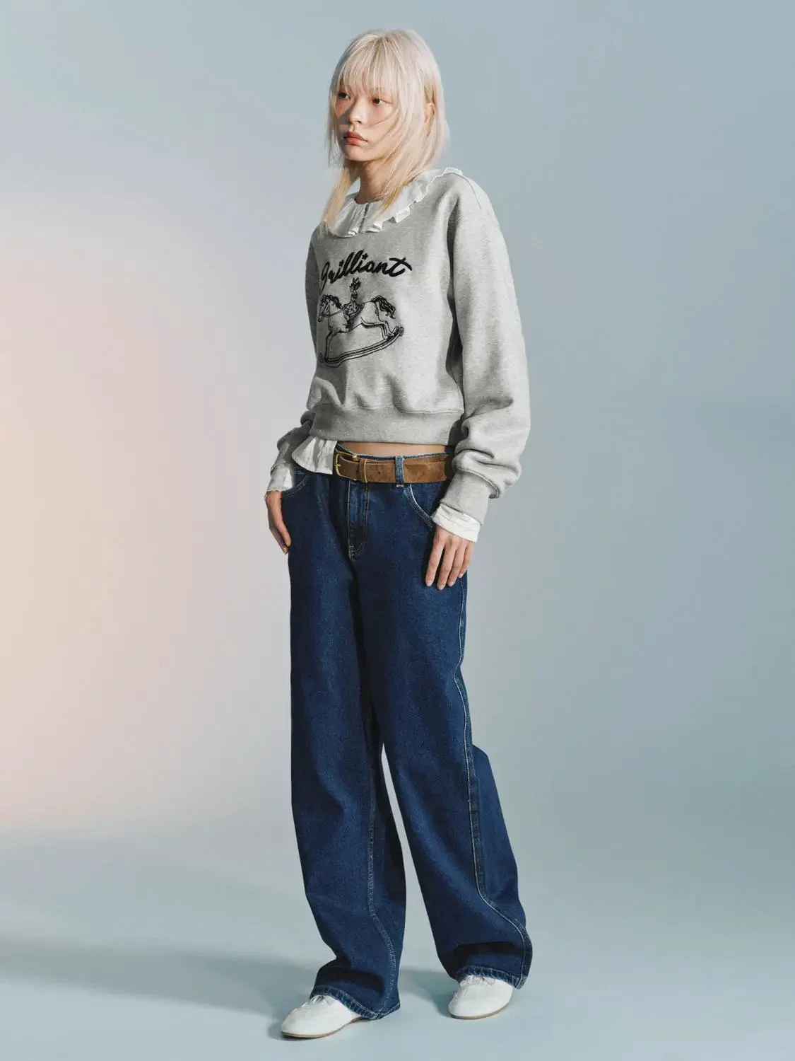 Cotton Blend Rocking Horse Graphic Sweatshirts