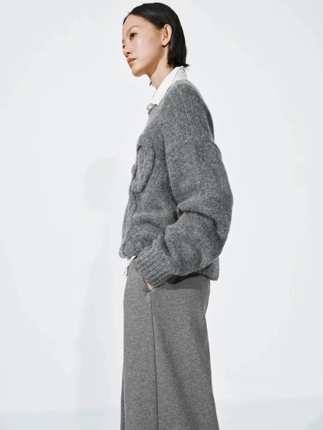 Bow Detail Long Sleeve Knitted T-Shirts