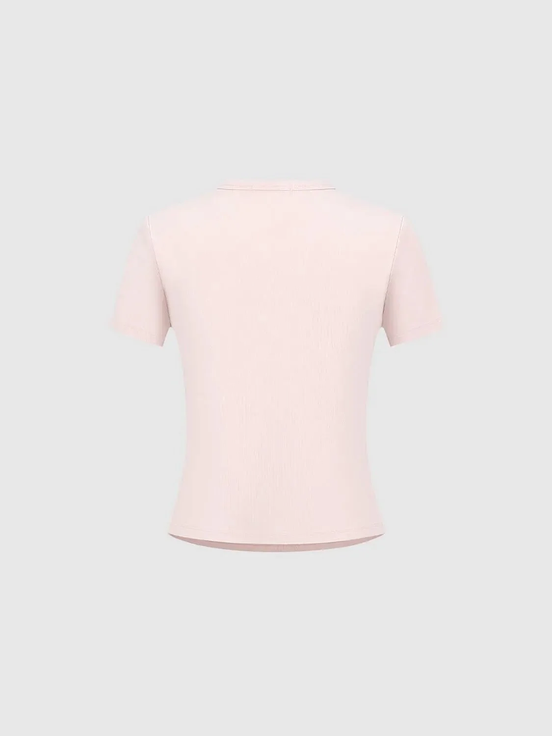Pink Cat Print Cotton Blend Cropped T Shirt