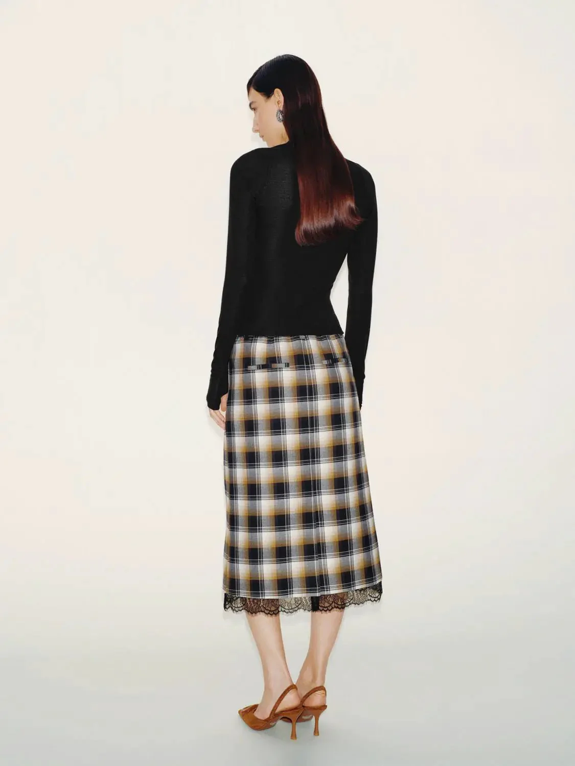 Lyocell Wool Blend Halter Square Neck Long Sleeve TShirts
