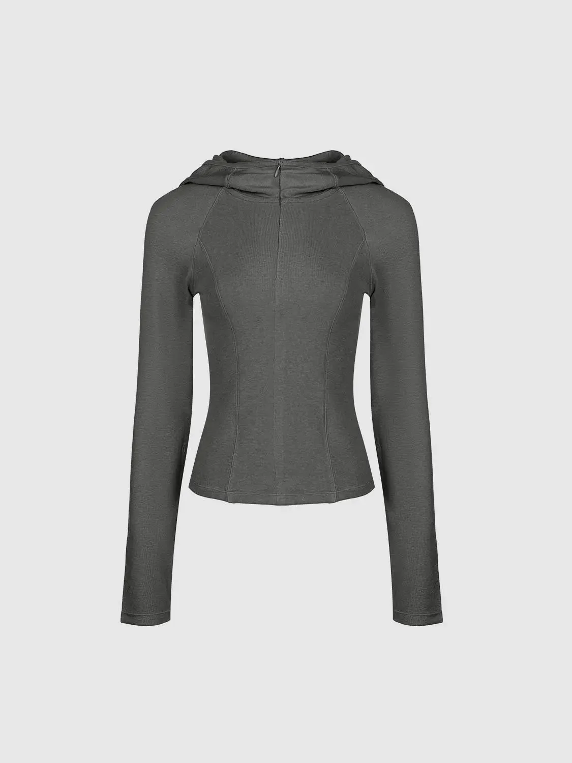 Viscose Cotton Wool Blend Hooded Cropped Half Zip T-Shirts