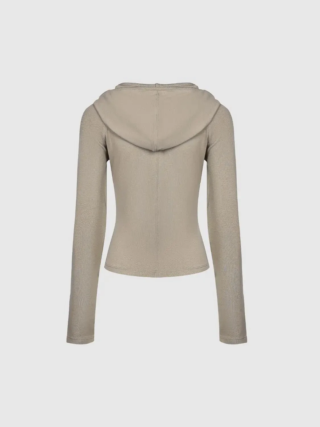 Viscose Cotton Wool Blend Hooded Cropped Half Zip T-Shirts