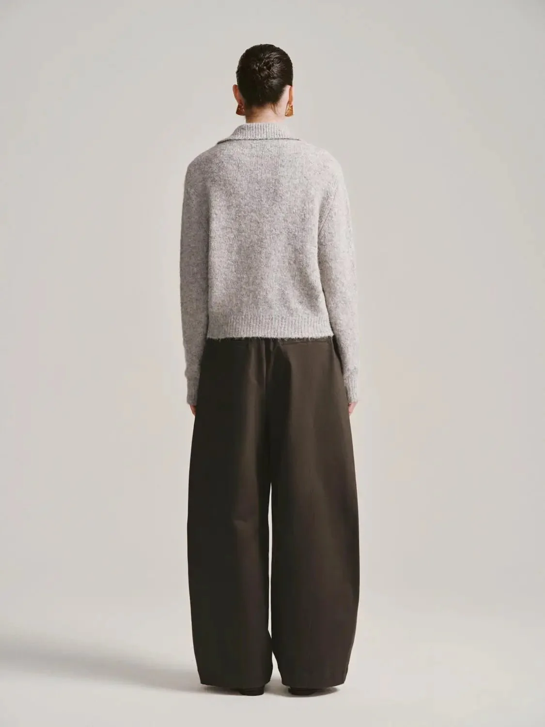 Collared Zip Up Knitted Cardigans