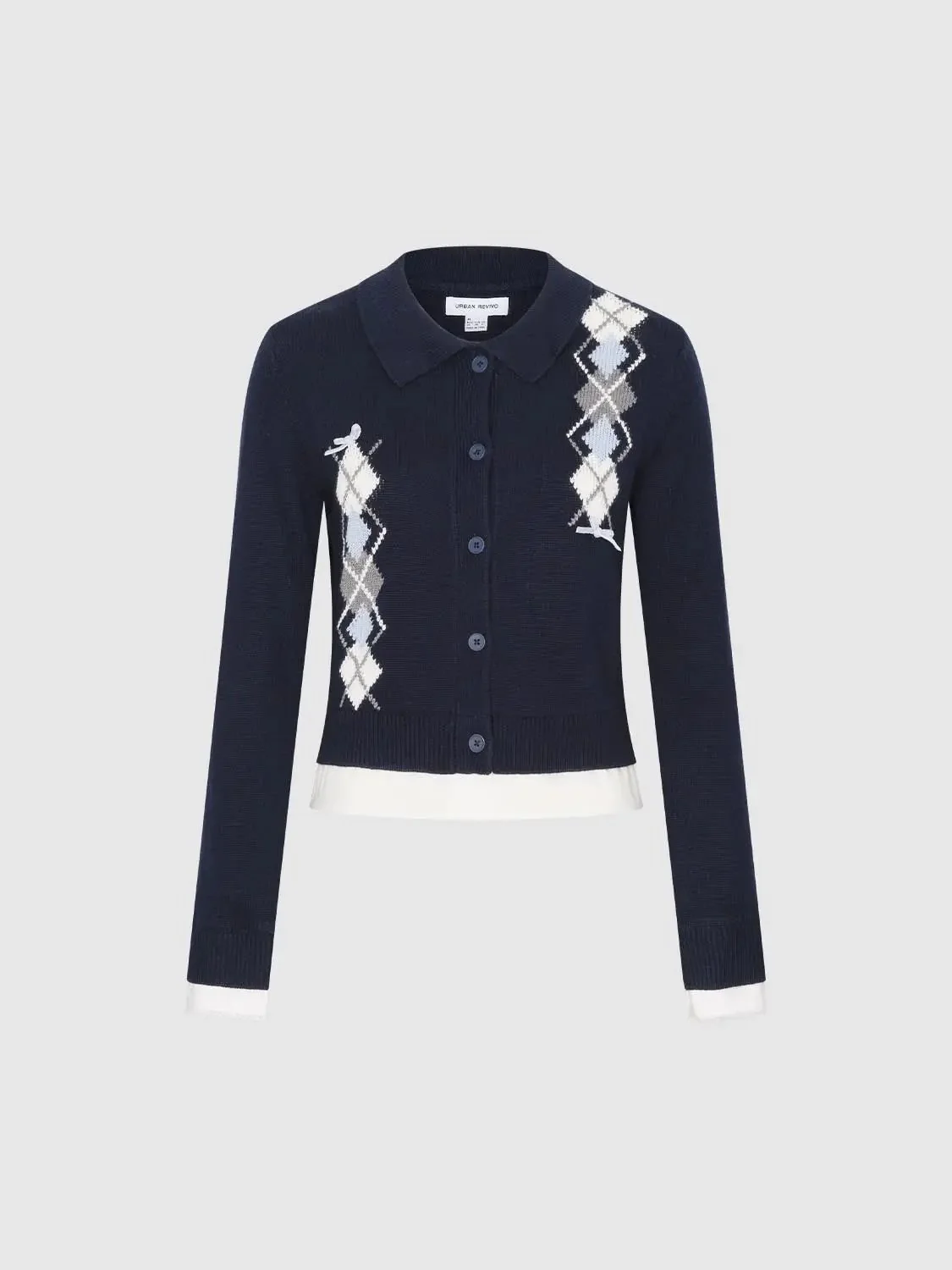 23703-cotton-knit-argyle-asymmetric-open-front-collared-cardigans-7.webp Cotton Knit Argyle Asymmetric Open Front Collared Cardigans