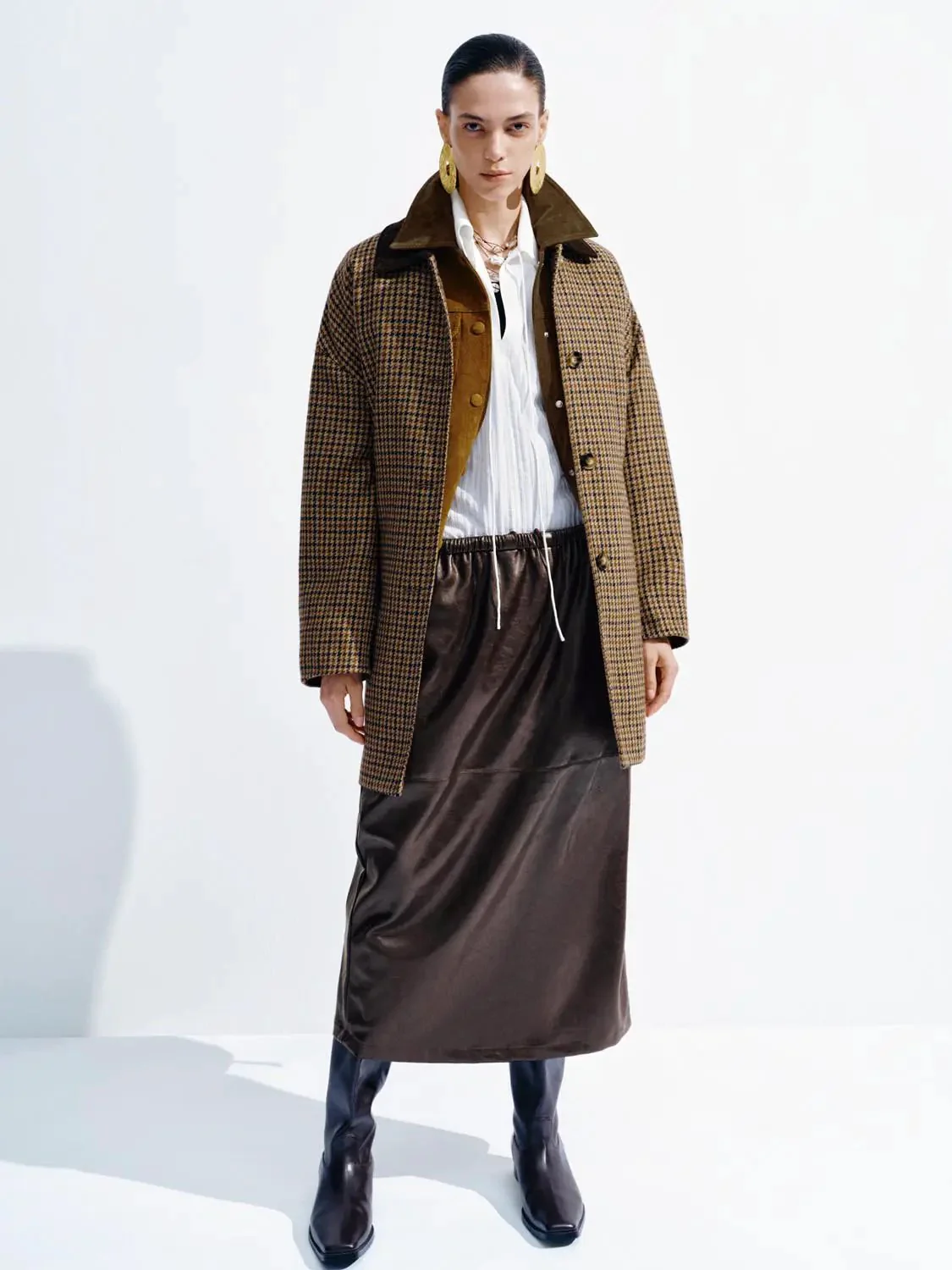 23720-contrast-collar-belted-check-coats-4.webp Contrast Collar Belted Check Coats