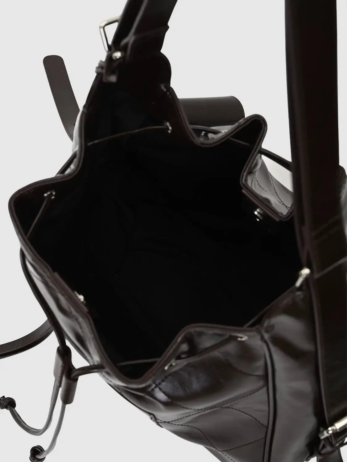 Drawstring Faux Leather Crossbody Shoulder Bags