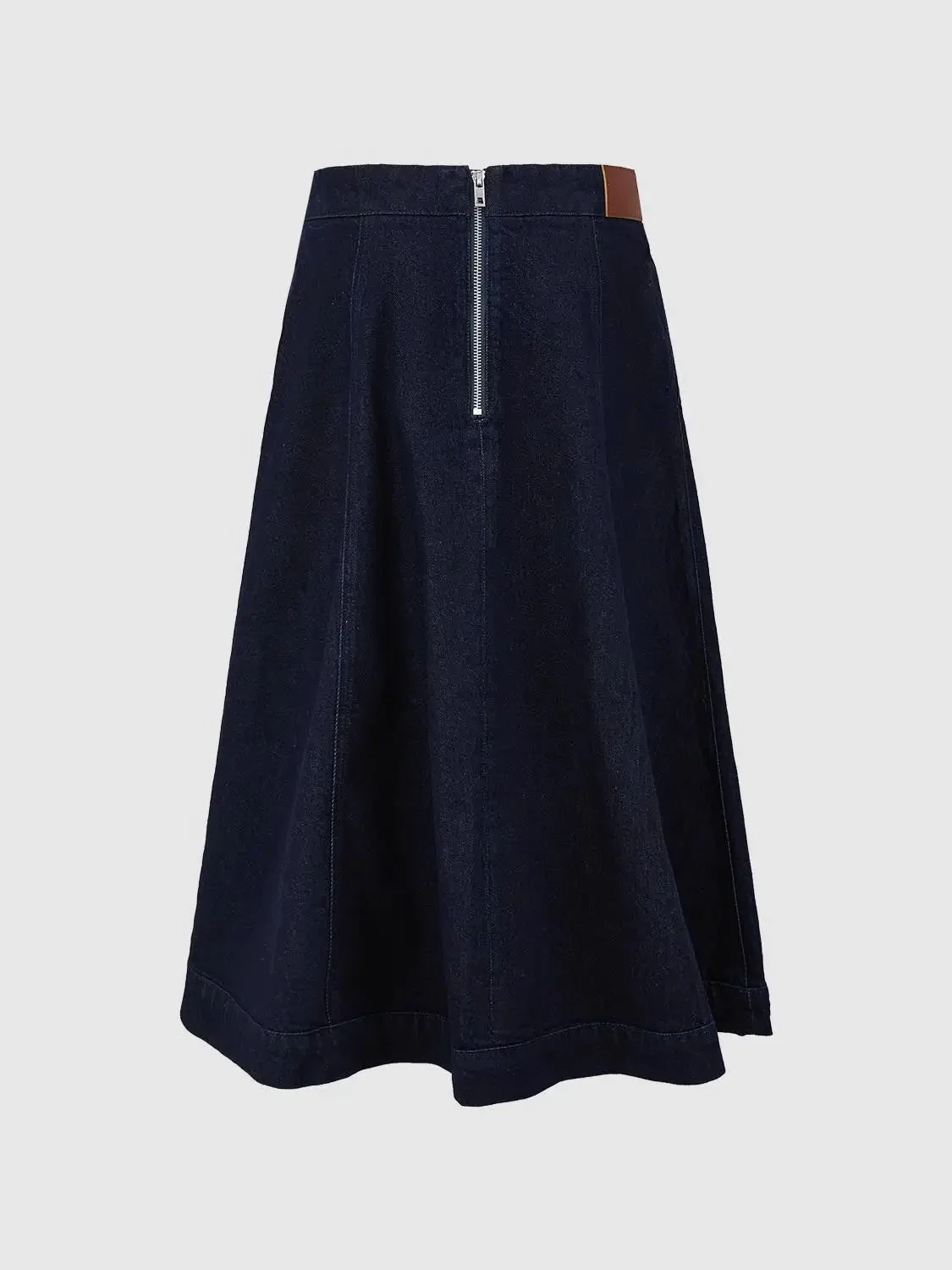 Denim Flared Maxi Skirts