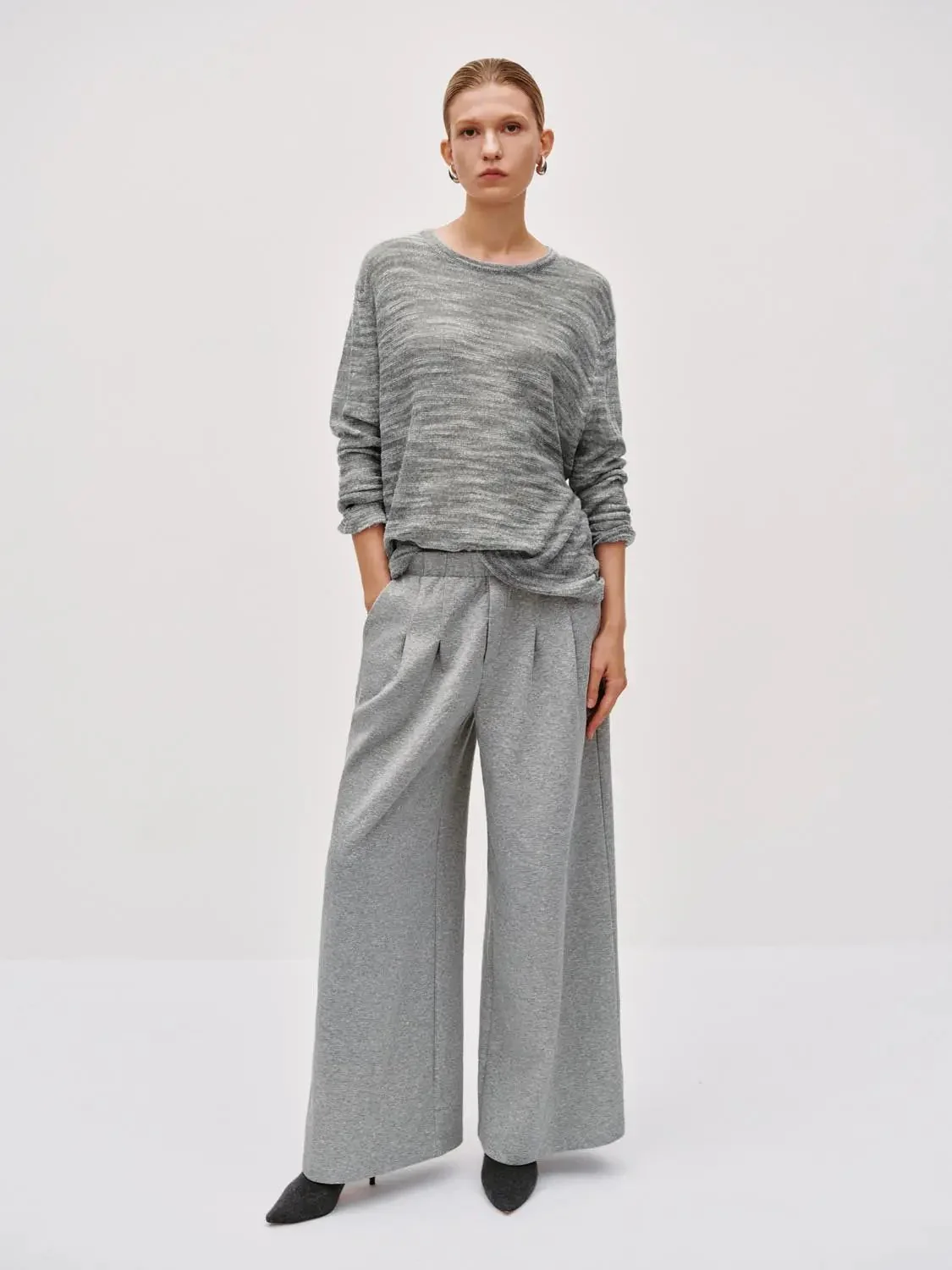 Pleated Wide Leg Pants