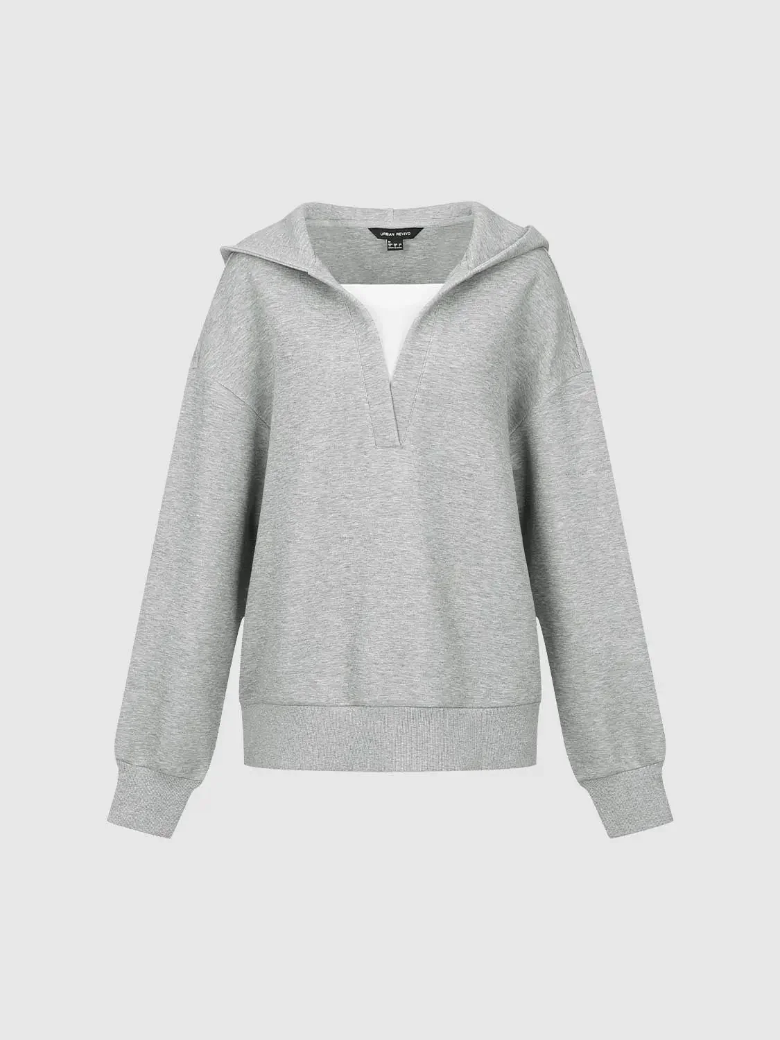 Cozy Cotton Blend Hooded V Neck Sweatshirt