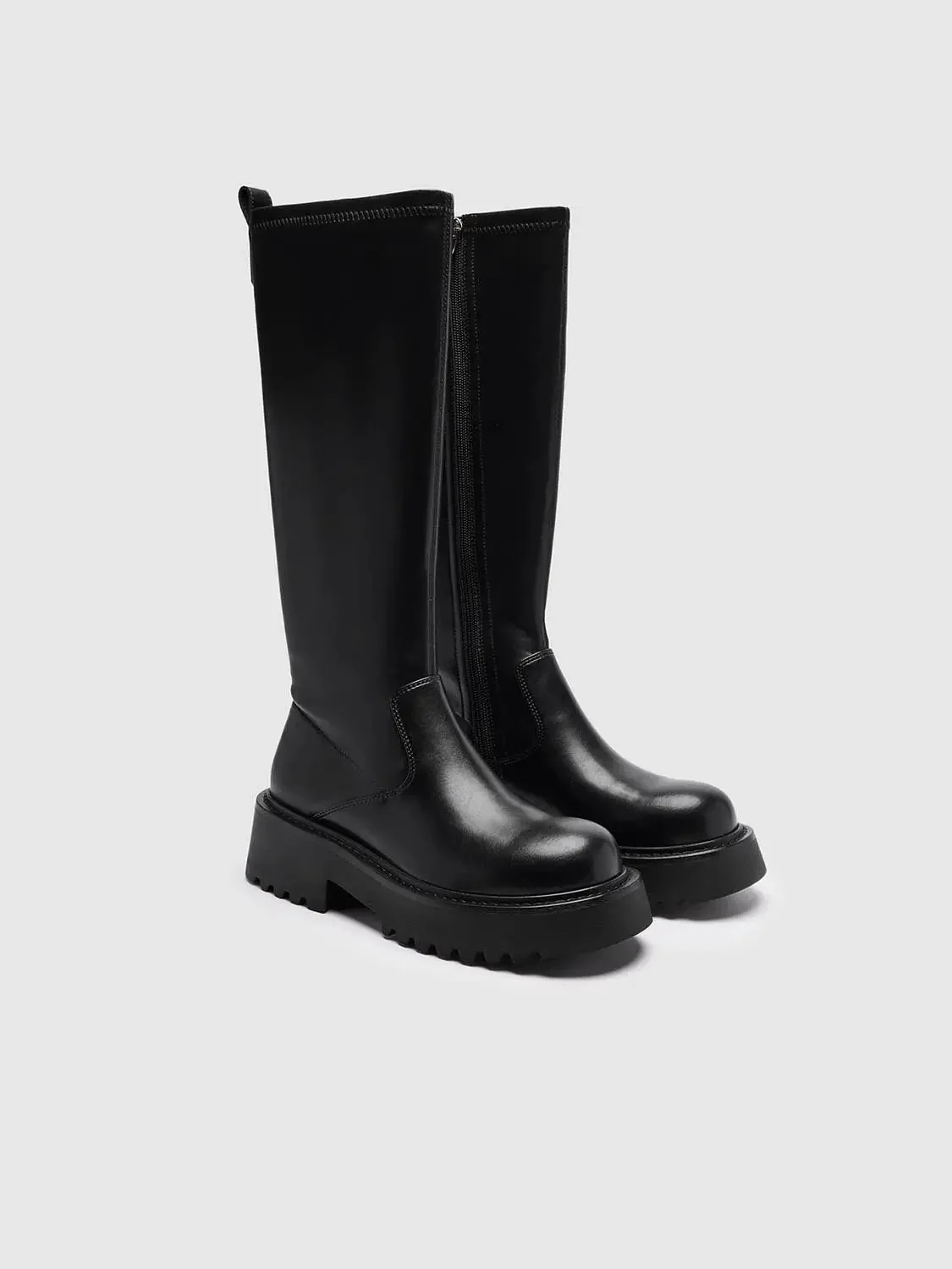 Chunky Heel Knee Boots