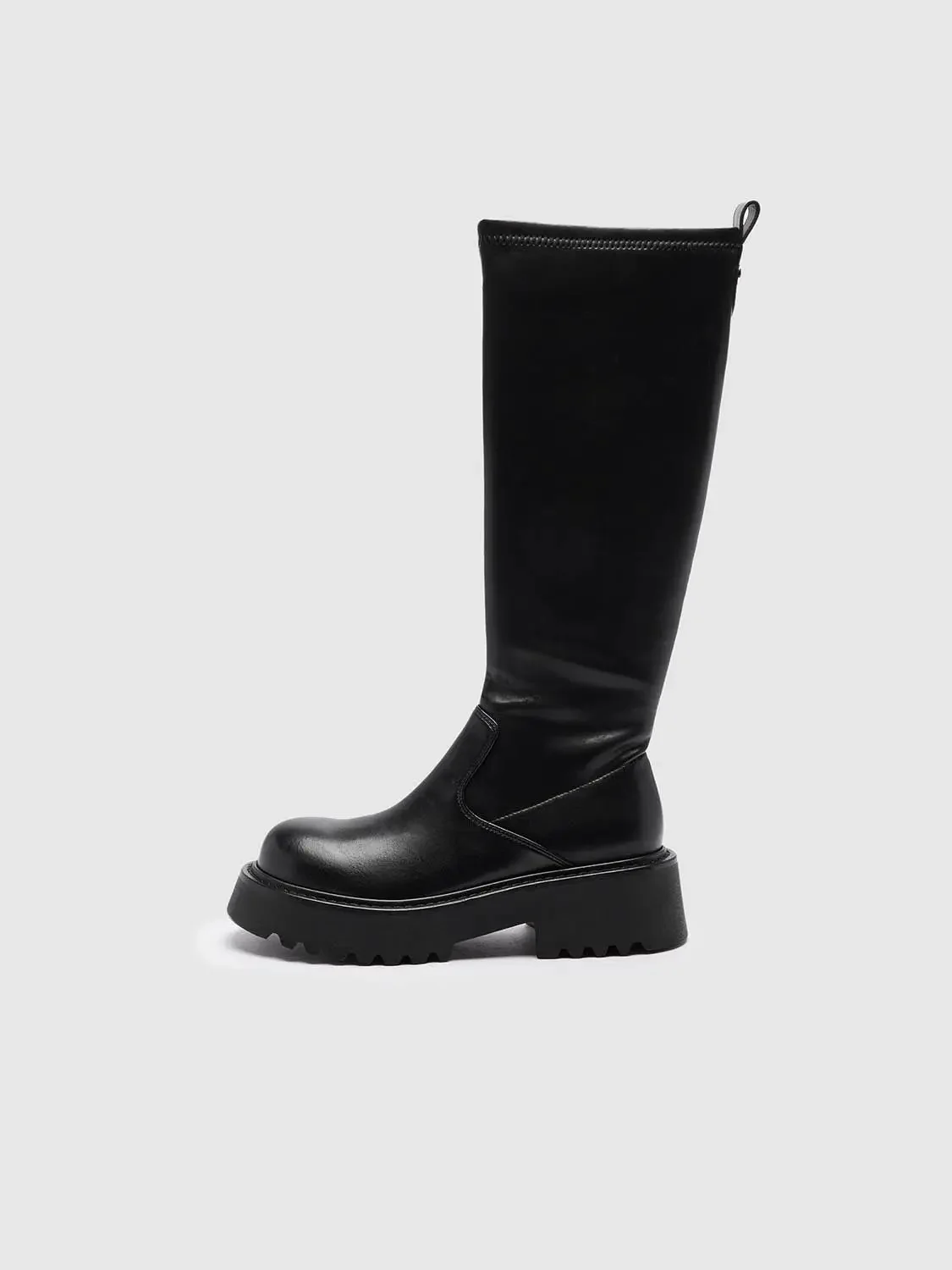 Chunky Heel Knee Boots