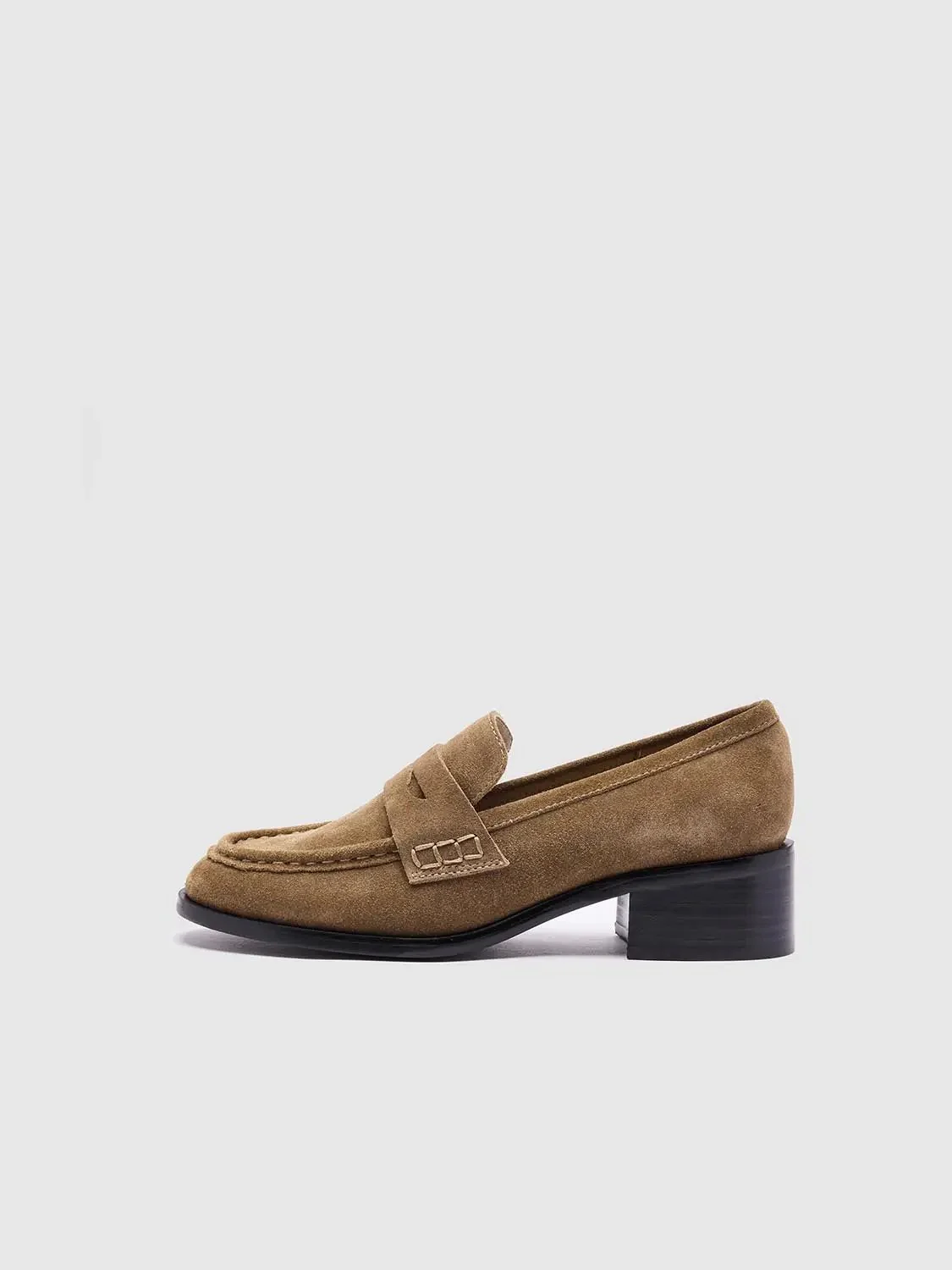 Chunky Mid Heeled Loafers
