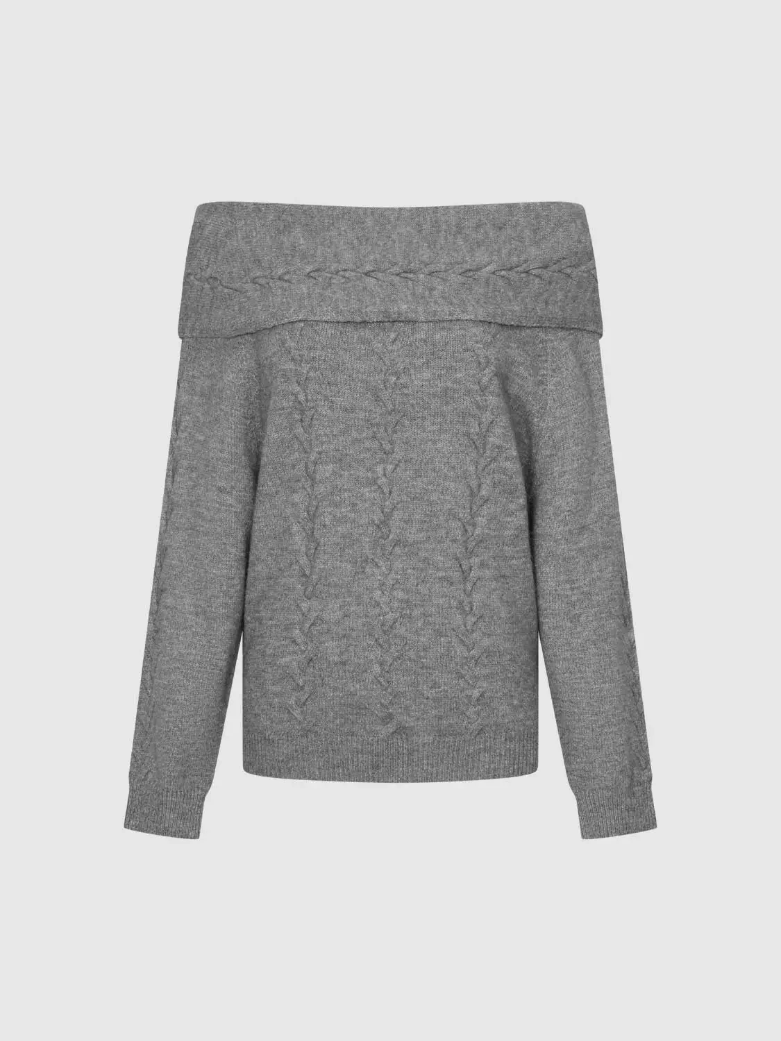 Off Shoulder Cable Knit T-Shirts