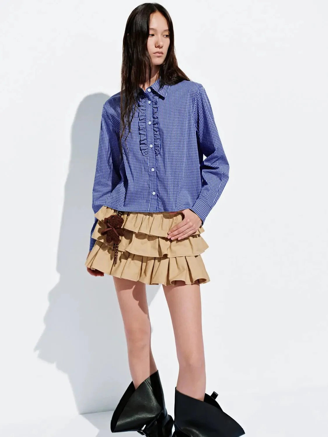 23917-check-ruffle-hem-shirts-2.webp Check Ruffle Hem Shirts