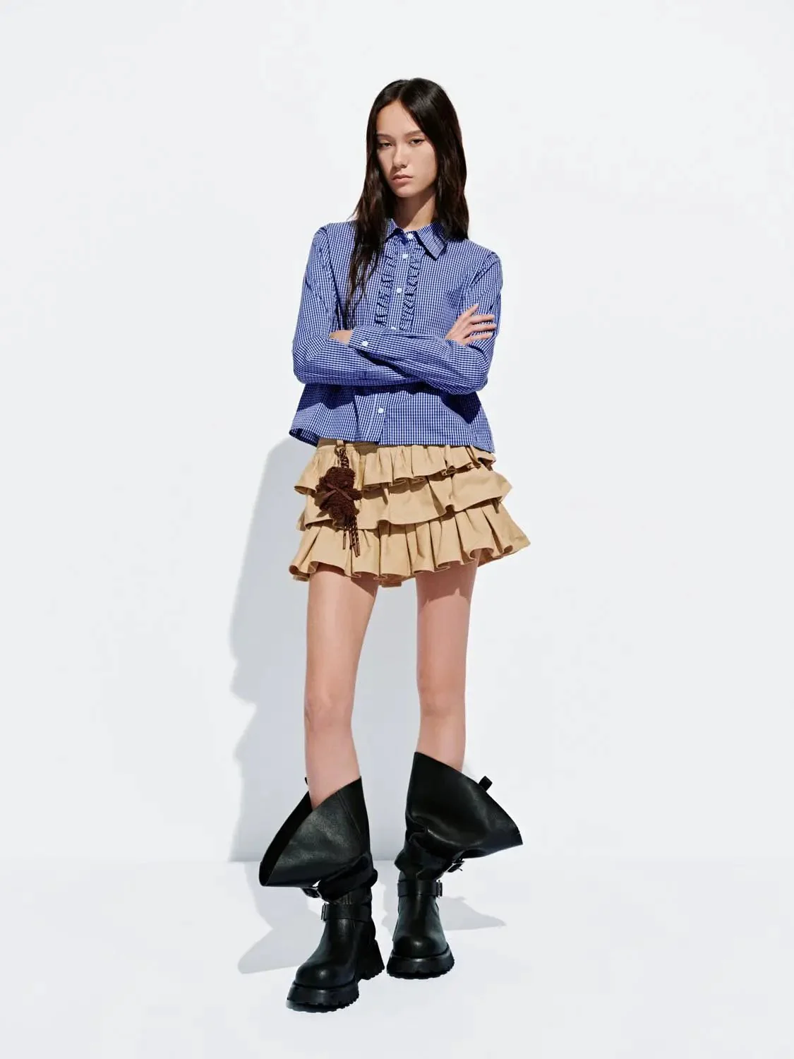 23917-check-ruffle-hem-shirts-5.webp Check Ruffle Hem Shirts