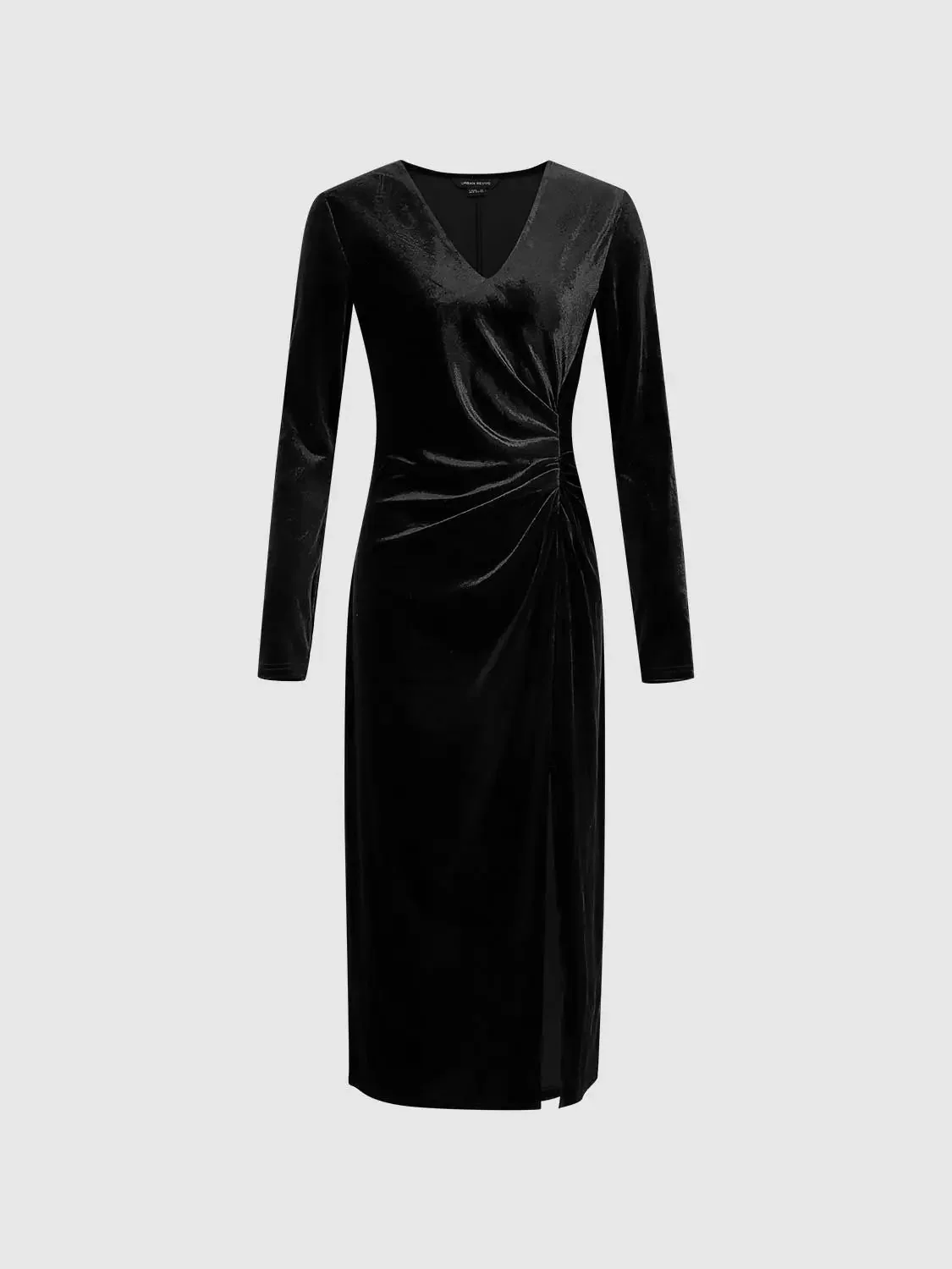 23958-v-neck-twist-knot-elegant-stretch-midi-dresses-7.webp V Neck Twist Knot Elegant Stretch Midi Dresses