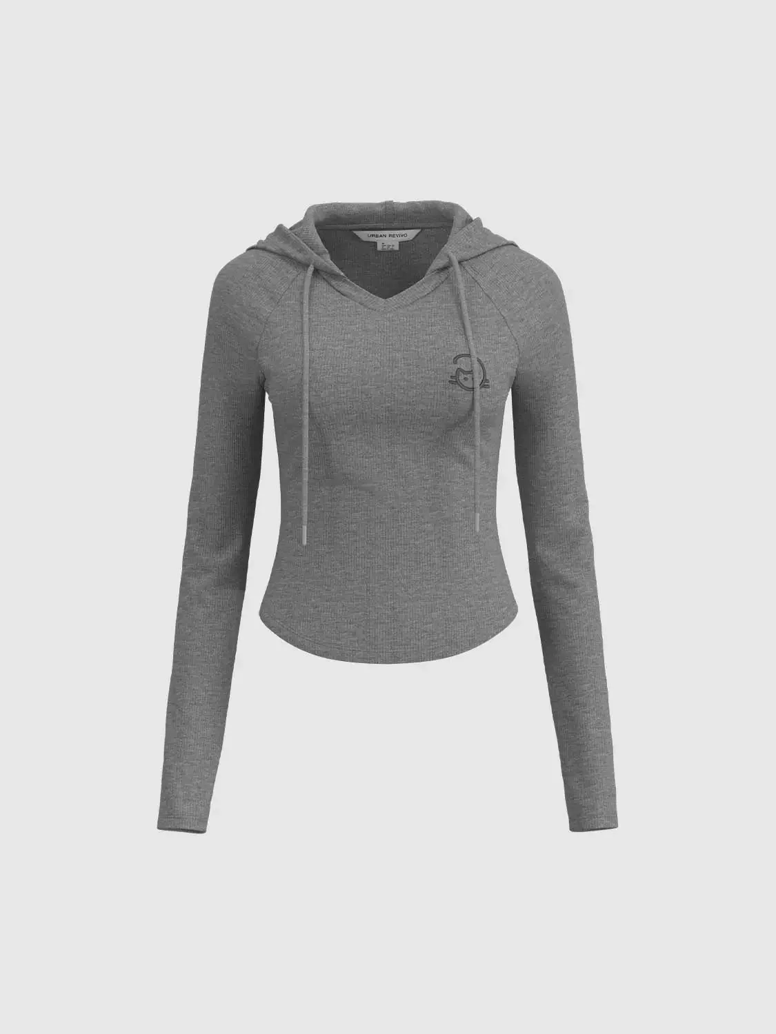 23988-grey-viscose-long-sleeve-drawstring-hooded-crop-top-7.webp Grey Viscose Long Sleeve Drawstring Hooded Crop Top