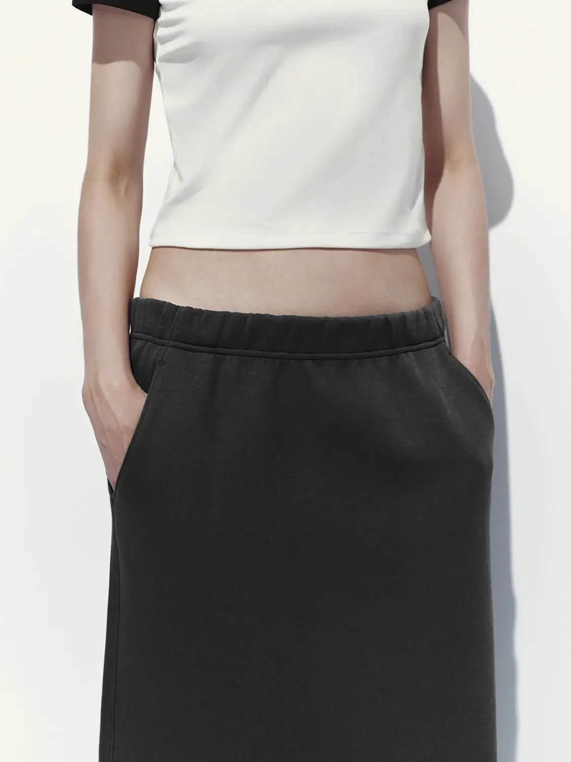Pull On Straight Midi Skirts