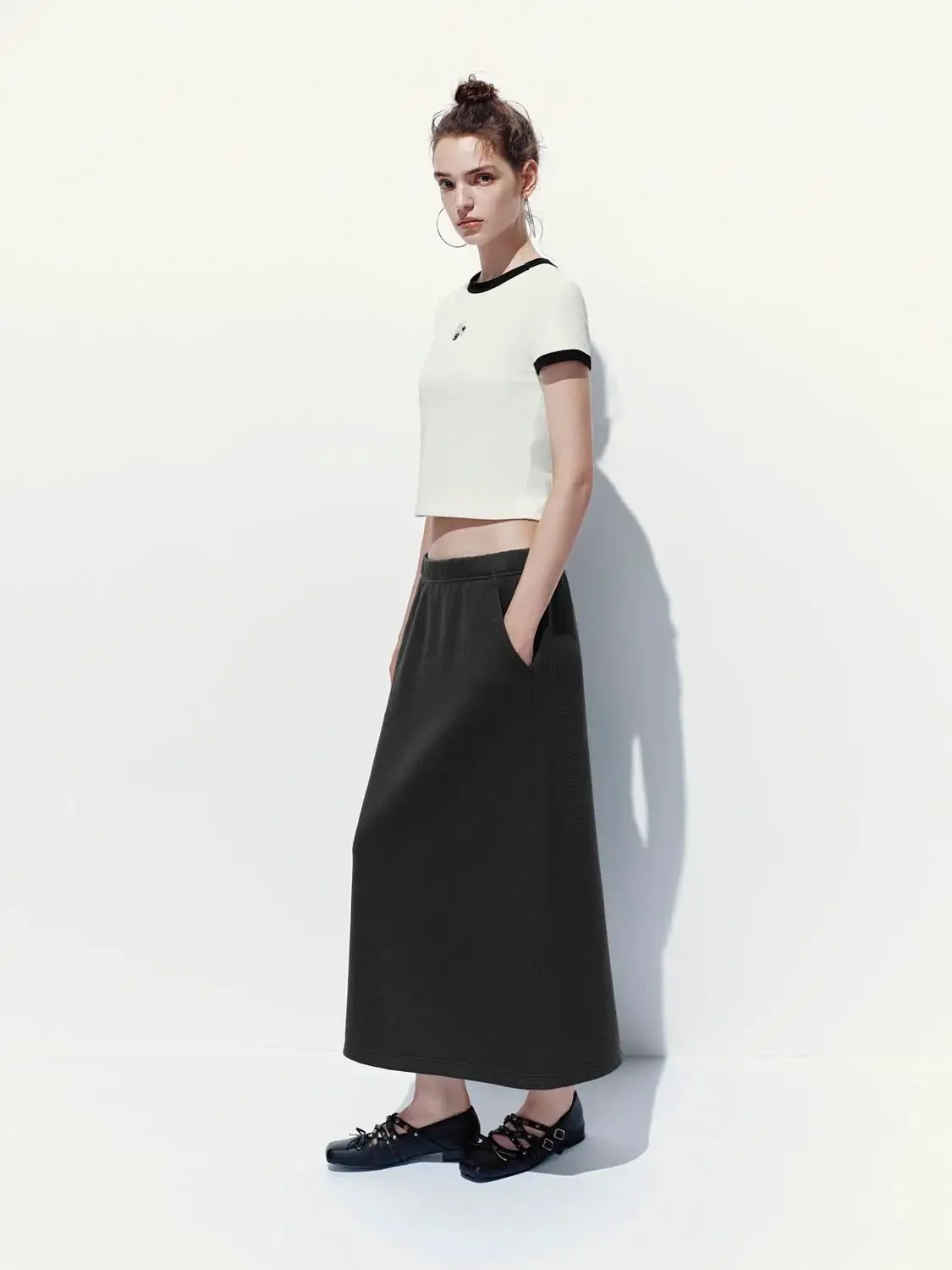 Pull On Straight Midi Skirts