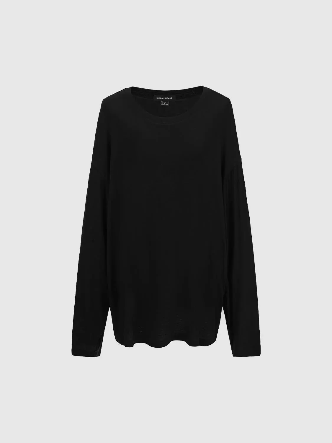 Cashmere Wool Blend Relaxed Knit Long Sleeve T Shirts