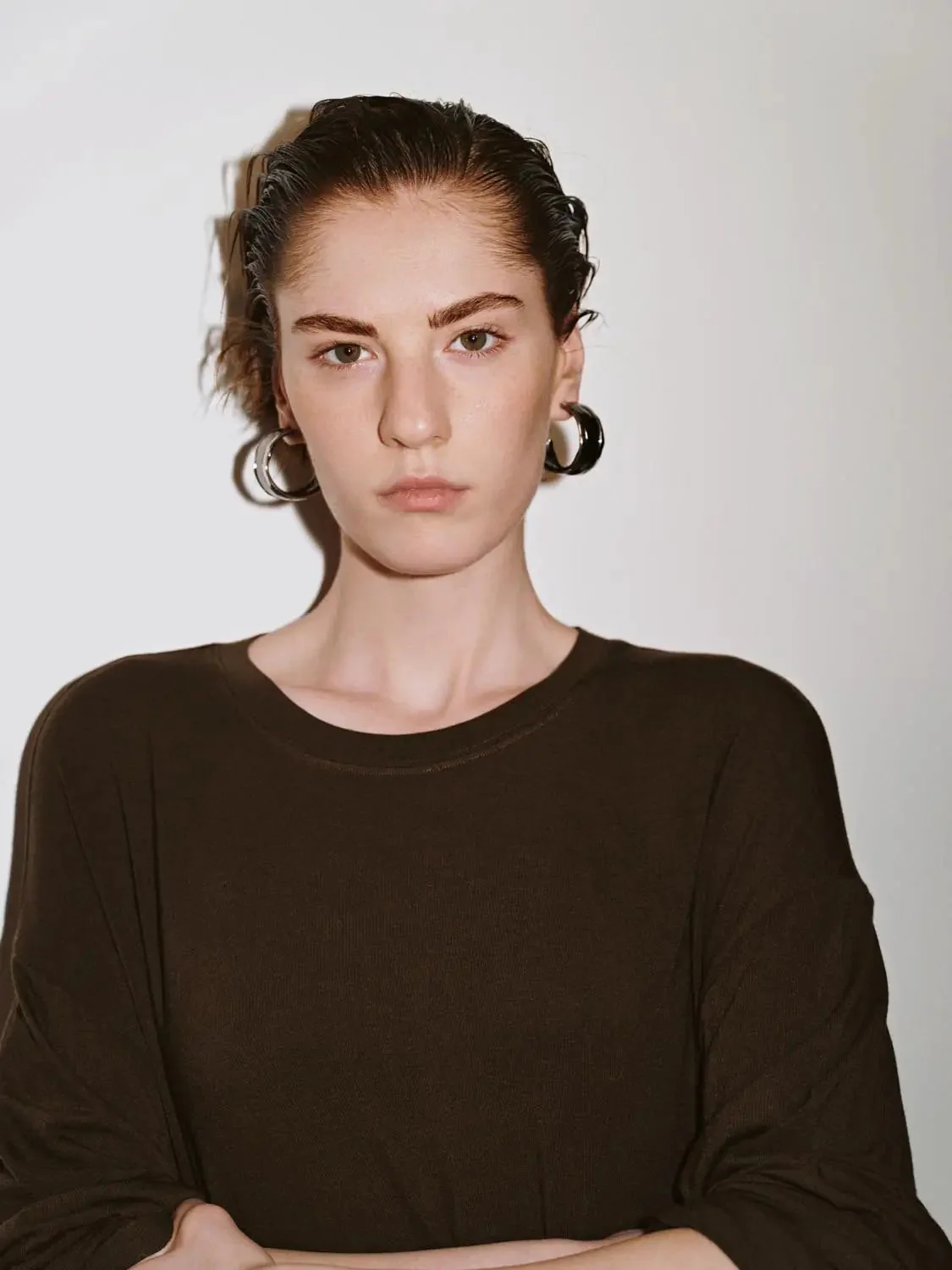 Cashmere Wool Blend Relaxed Knit Long Sleeve T Shirts