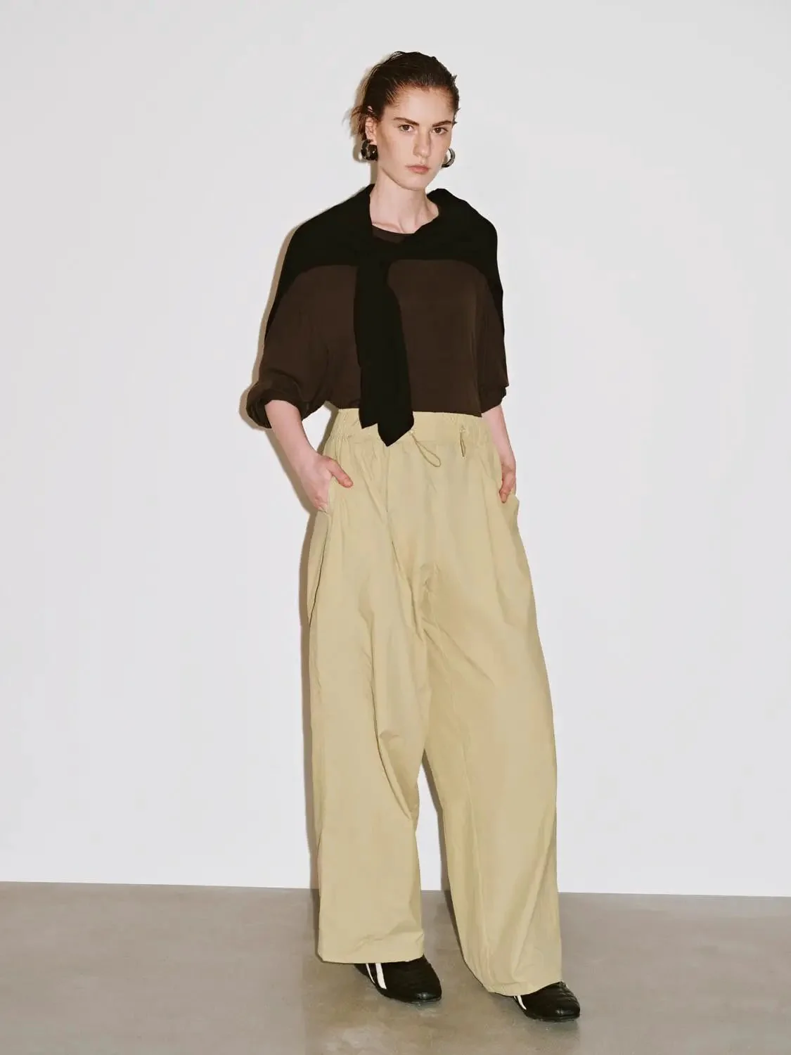 Cashmere Wool Blend Relaxed Knit Long Sleeve T Shirts