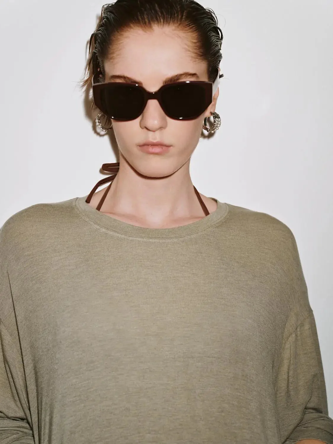 Cashmere Wool Blend Relaxed Knit Long Sleeve T Shirts