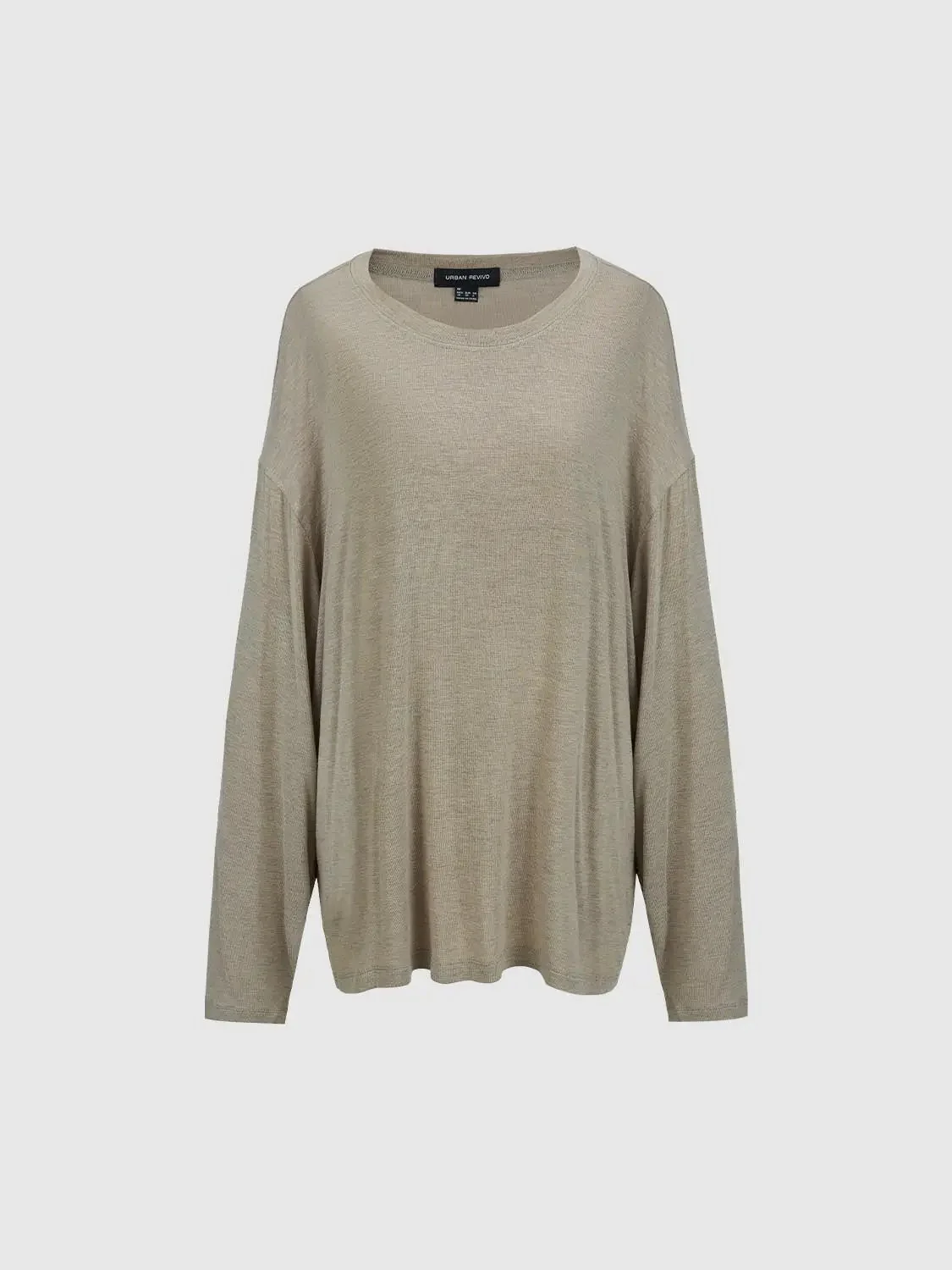 Cashmere Wool Blend Relaxed Knit Long Sleeve T Shirts