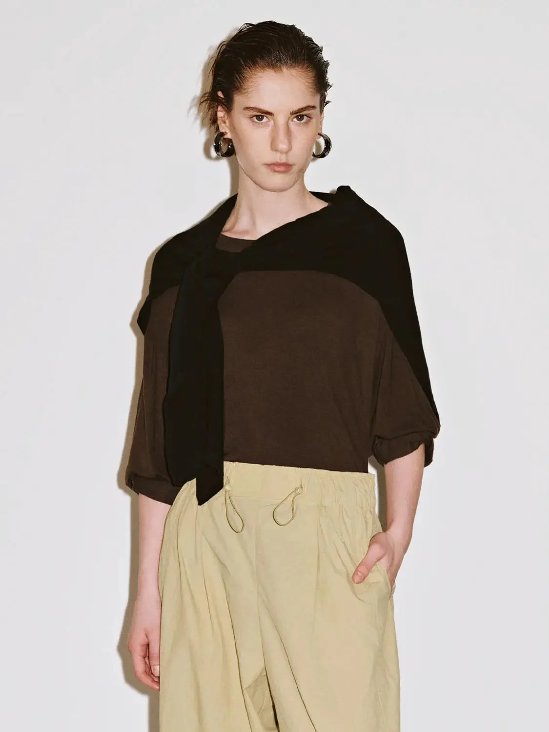 Cashmere Wool Blend Relaxed Knit Long Sleeve T Shirts