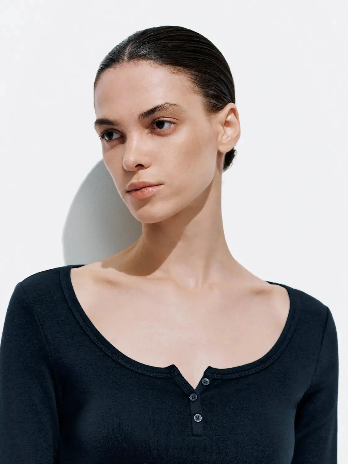 24078-cotton-blend-button-top-scoop-neck-t-shirt-3.webp Cotton Blend Button Top Scoop Neck T Shirt