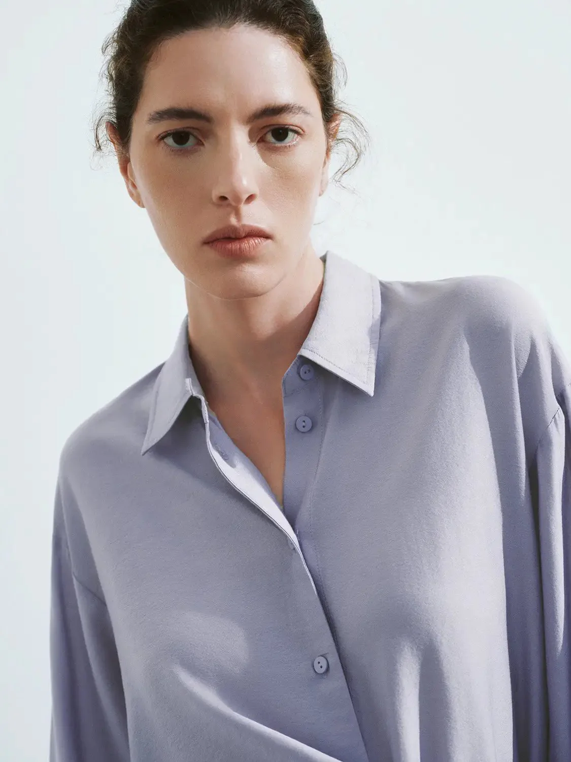 Tie Side Button Up Straight Shirt