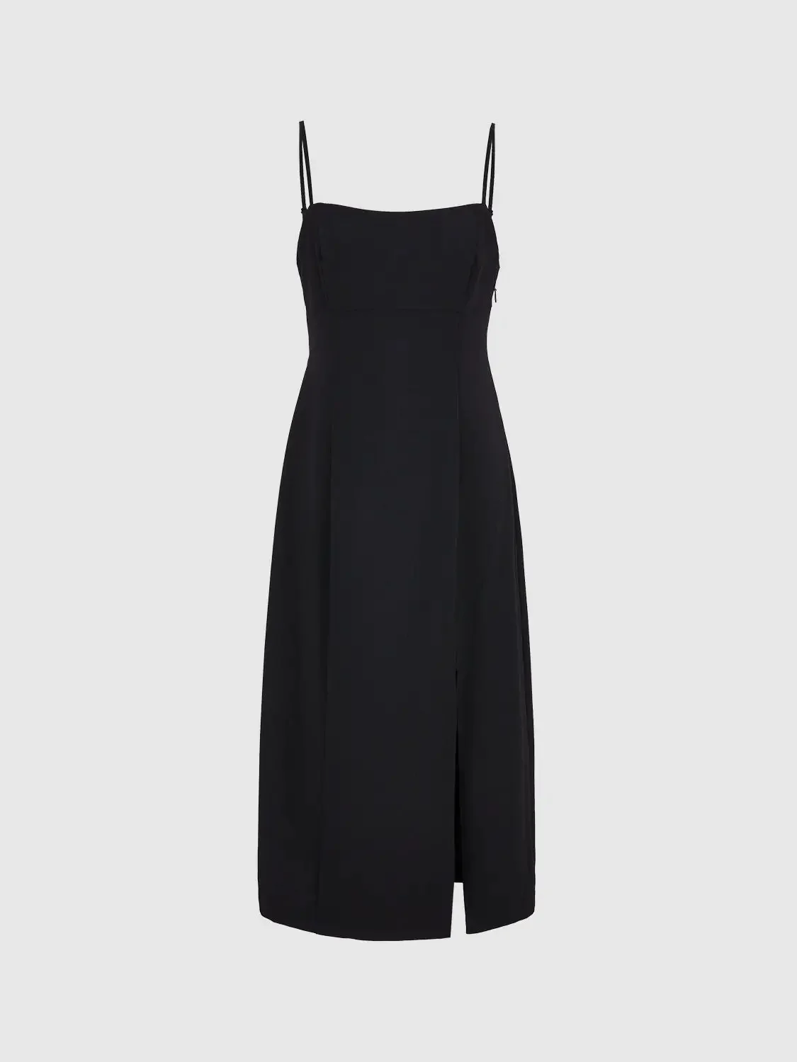 24189-black-spaghetti-strap-midi-sleek-stretch-slit-dress-6.webp Black Spaghetti Strap Midi Sleek Stretch Slit Dress