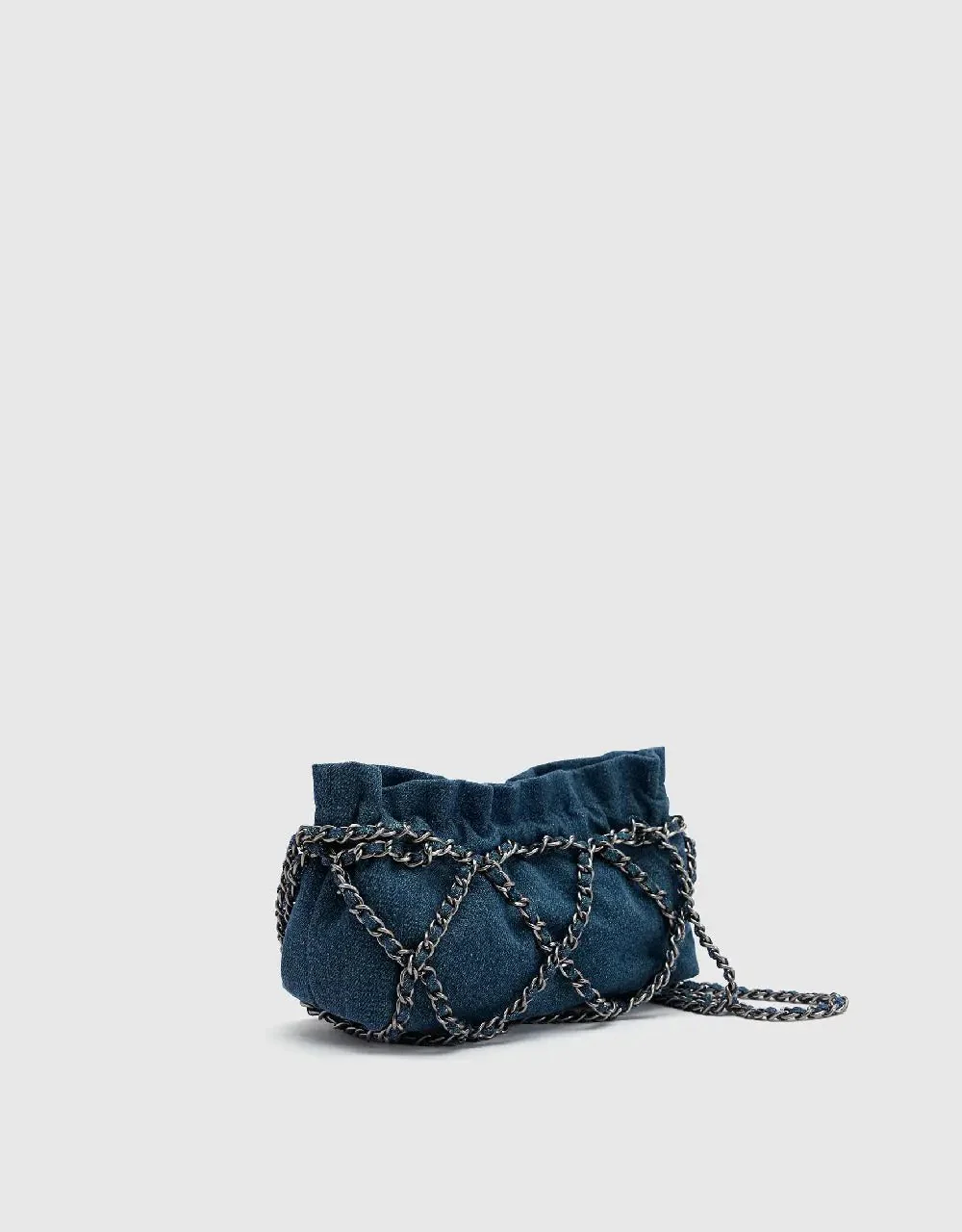 24195-denim-ruched-chain-textured-shoulder-bag-3.webp Denim Ruched Chain Textured Shoulder Bag
