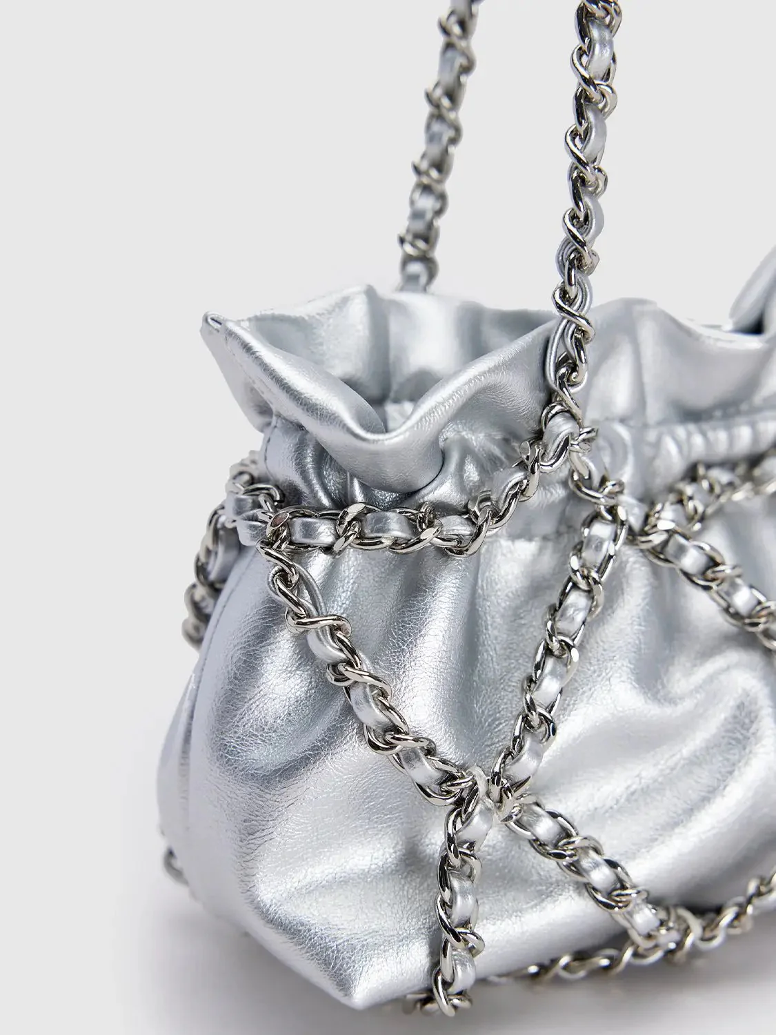 Chain Ruched Shoulder Bag
