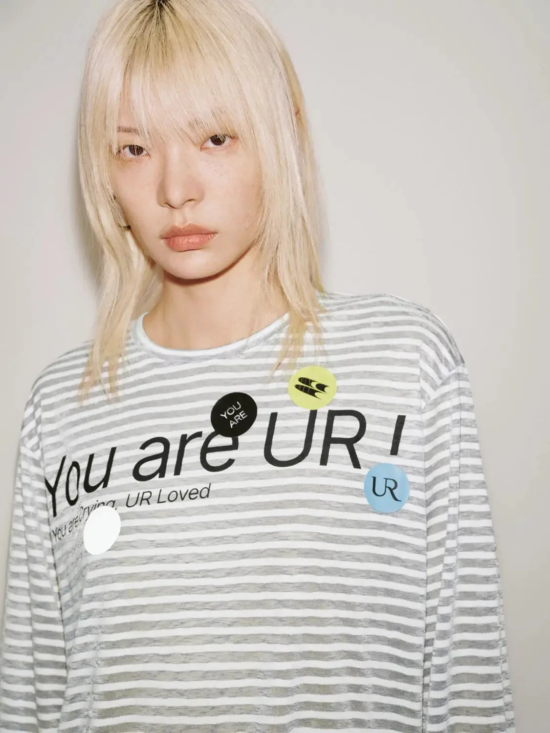 Printed Contrast Striped Viscose Blend Long Sleeve T Shirts