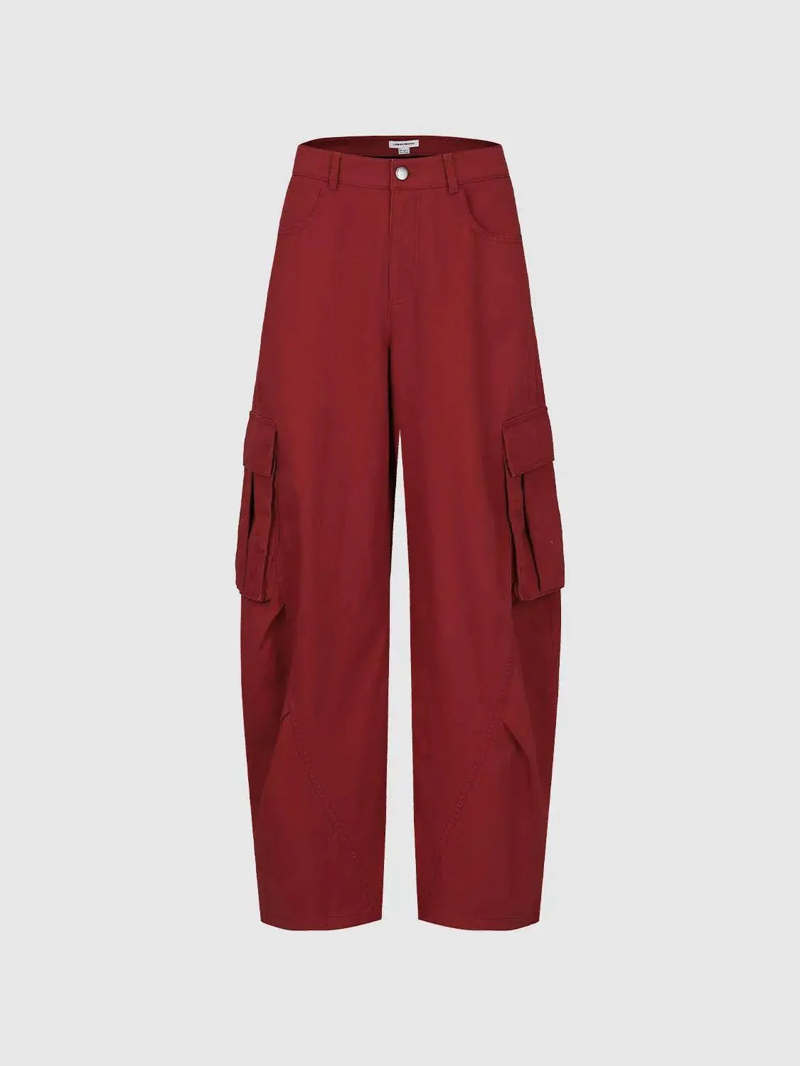Flap Pocket Cargo Pants With Barrel Leg And Slight Stretch